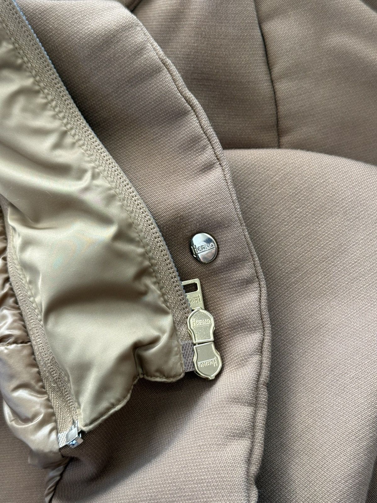 Herno Herno Brown Tan Detachable Collar Puffer Coat Jacket Wool Size M / US 6-8 / IT 42-44 - 14 Thumbnail