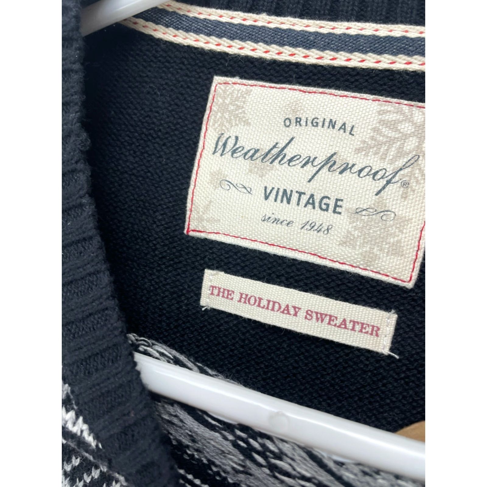Weatherproof VINTAGE Weatherproof Pullover Sweater The Holiday Black White Crew Neck Size L Mens Size US L / EU 52-54 / 3 - 6 Thumbnail