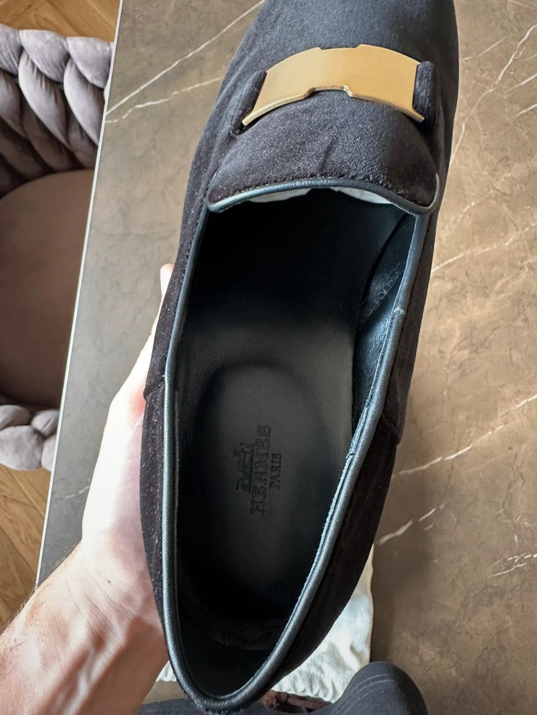 Hermes Mocassini Hermès Pacôme in pregiato velluto nero Size US 8.5 / EU 41-42 - 6 Thumbnail