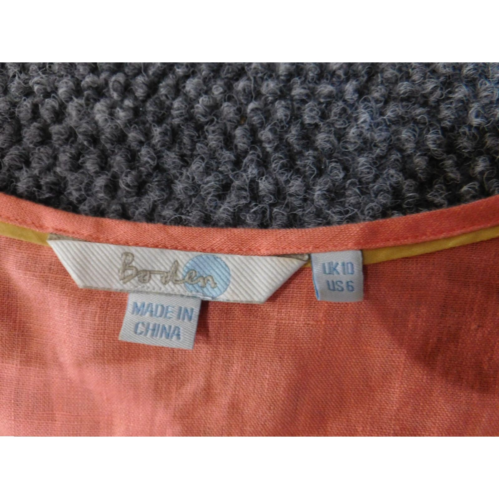 Boden Boden Blouse Womens 6 Orange Linen Beaded Embroidered Boho Shirt 3/4 Sleeve Round Neck Pullover Casual Summer Spring White? Wait. Size M / US 6-8 / IT 42-44 - 6 Thumbnail