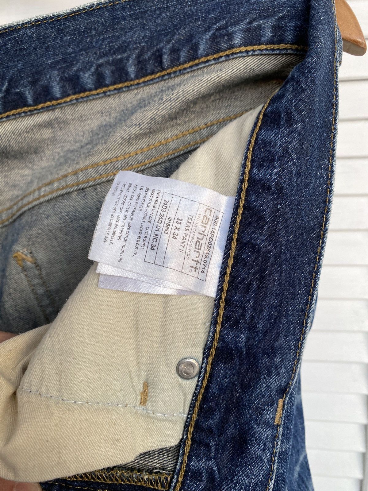 Carhartt × Vintage Carhartt Wip Texas Pants Faded Denim Jeans Vintage Style Size US 33 - 9 Thumbnail