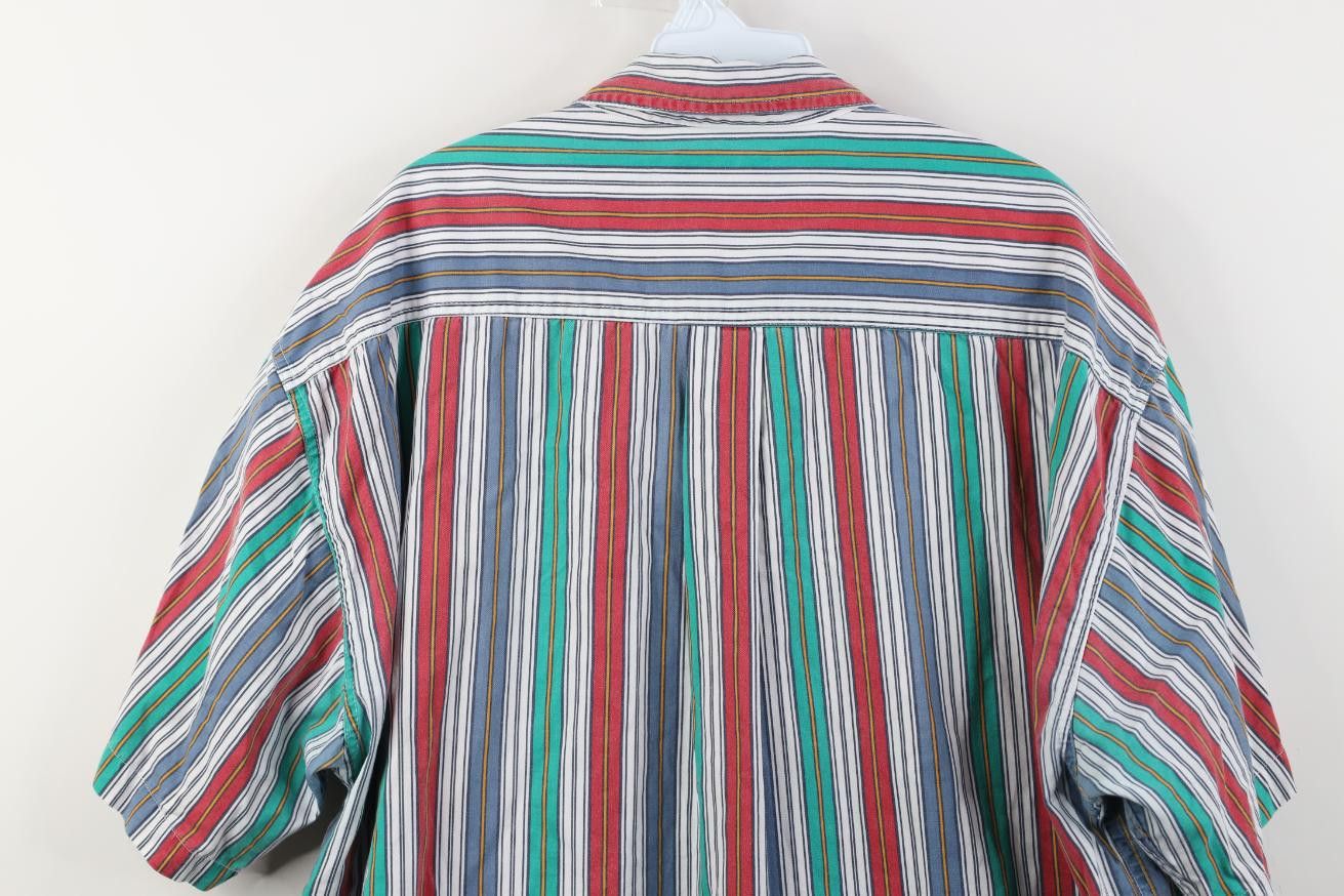 Vintage Vintage 90s Streetwear Fit Rainbow Striped Button Down Shirt Size US XL / EU 56 / 4 - 11 Thumbnail