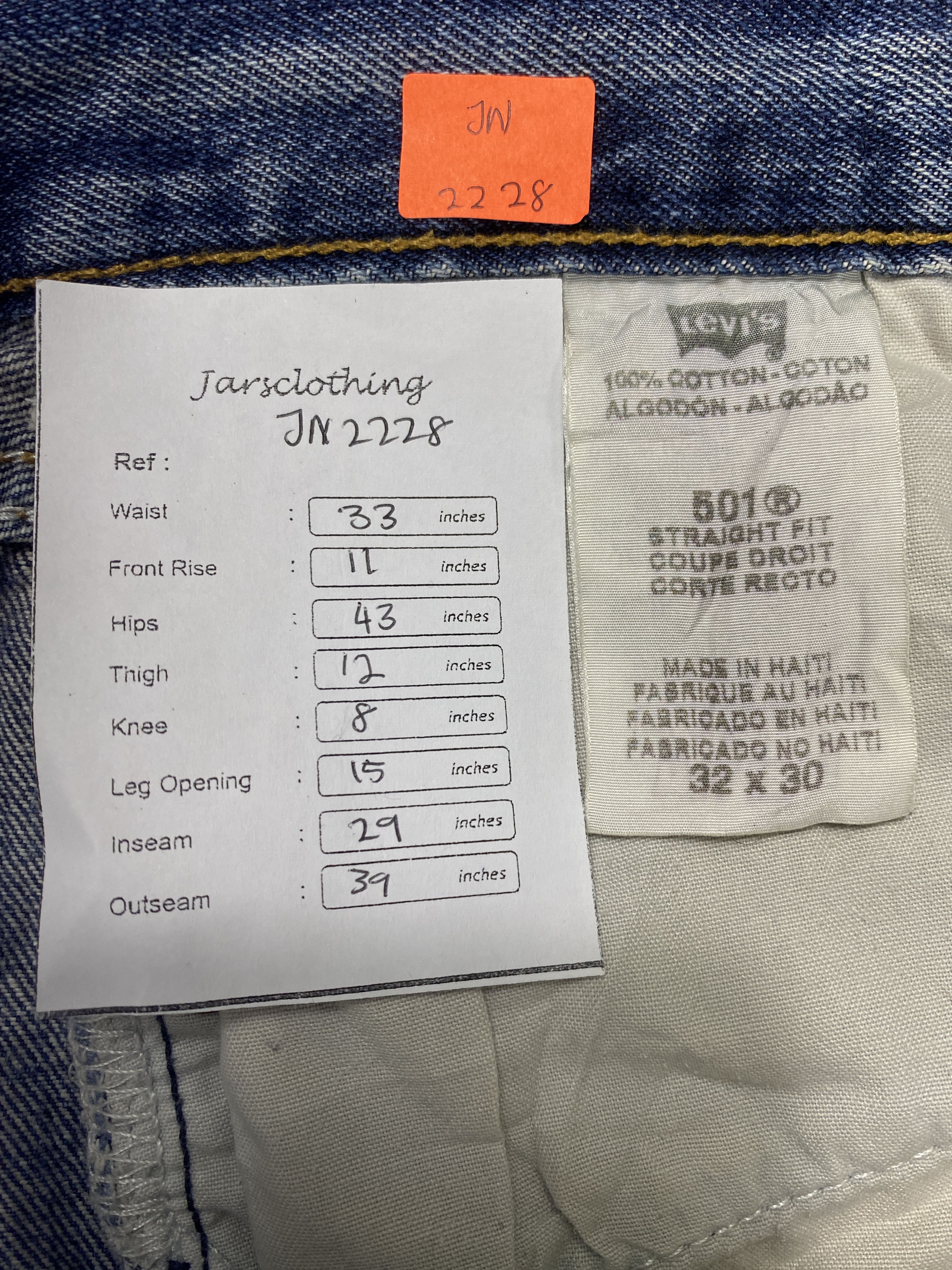 Levi's Distressed Blue Vintage Levi's 501 33x29 Denim -JN2228 Size US 33 - 7 Thumbnail