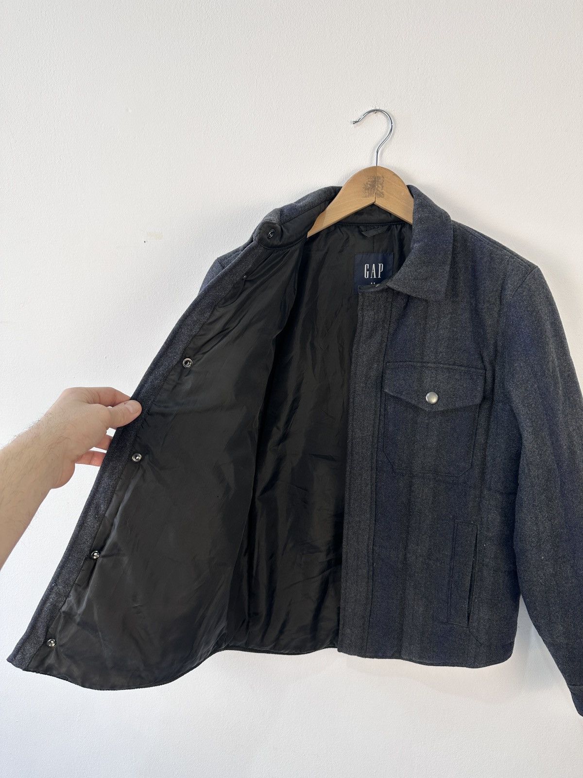 Gap GAP Men’s Wool Blend Quilted Shirt Jacket Gray Size XS Size US XS / EU 42 / 0 - 6 Thumbnail