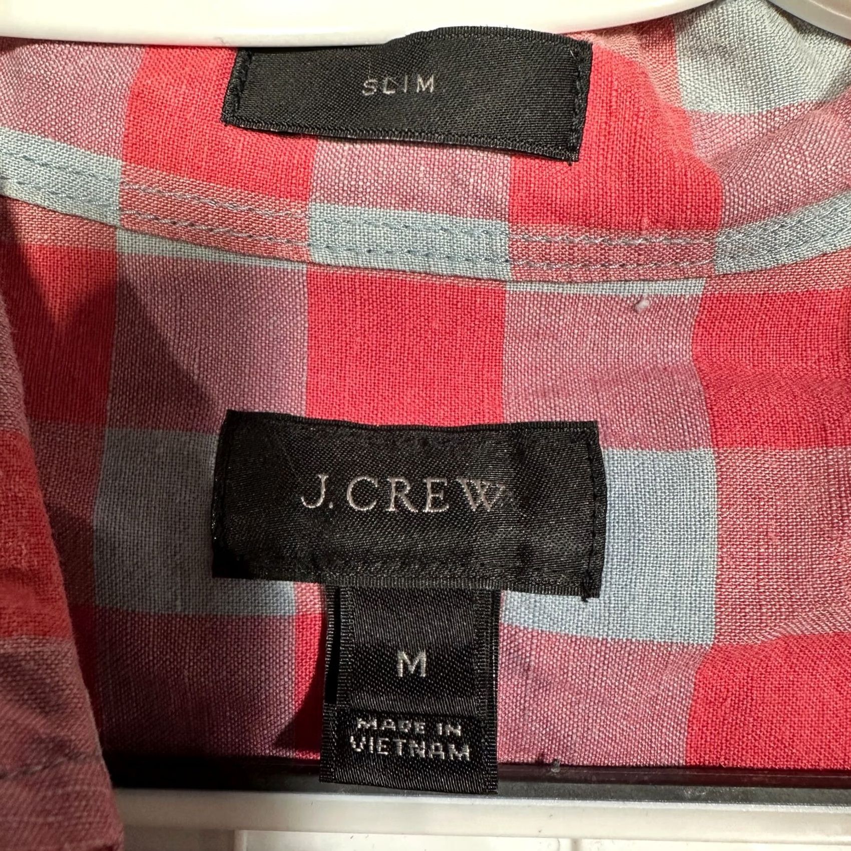 J.Crew J.CREW Shirt Slim Fit Button-Down Multicolor Check Linen Cotton Pocket Long Sleeve Mens M Size US M / EU 48-50 / 2 - 6 Thumbnail