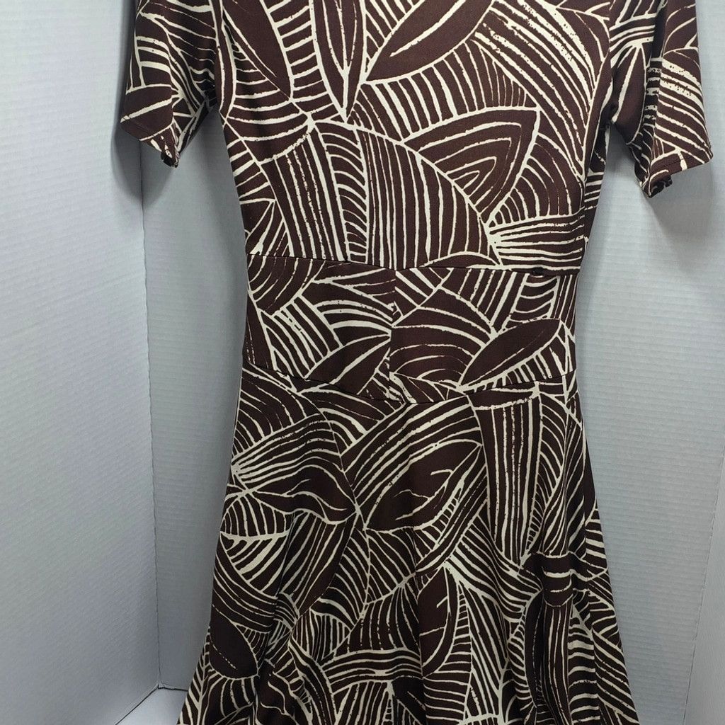 The Unbranded Brand B. Smart Elegant Brown and Cream Patterned Maxi Dress Size M / US 6-8 / IT 42-44 - 6 Thumbnail