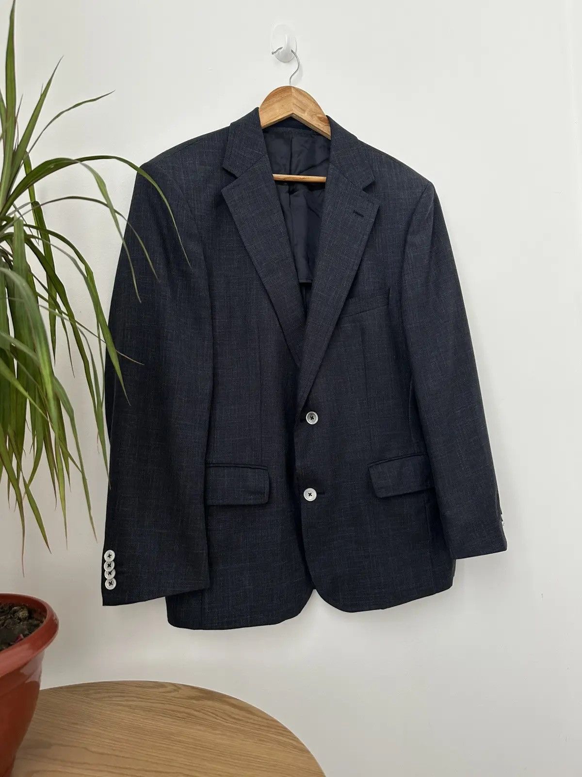 Vision Streetwear Vintage Eduard Dressler Men Blue Wool Blazer Size 42S - 4 Thumbnail