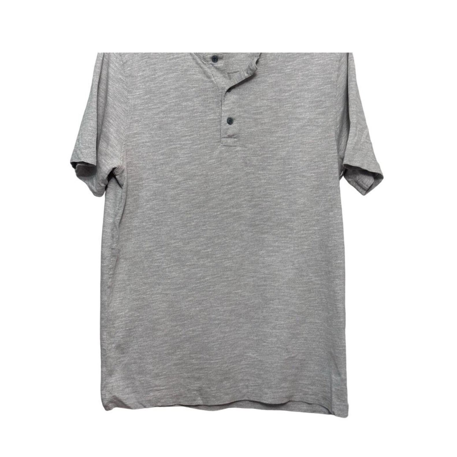 1901 1901 Henley T-Shirt Short Sleeve 100% Cotton Gray Men's S Size US S / EU 44-46 / 1 - 3 Thumbnail