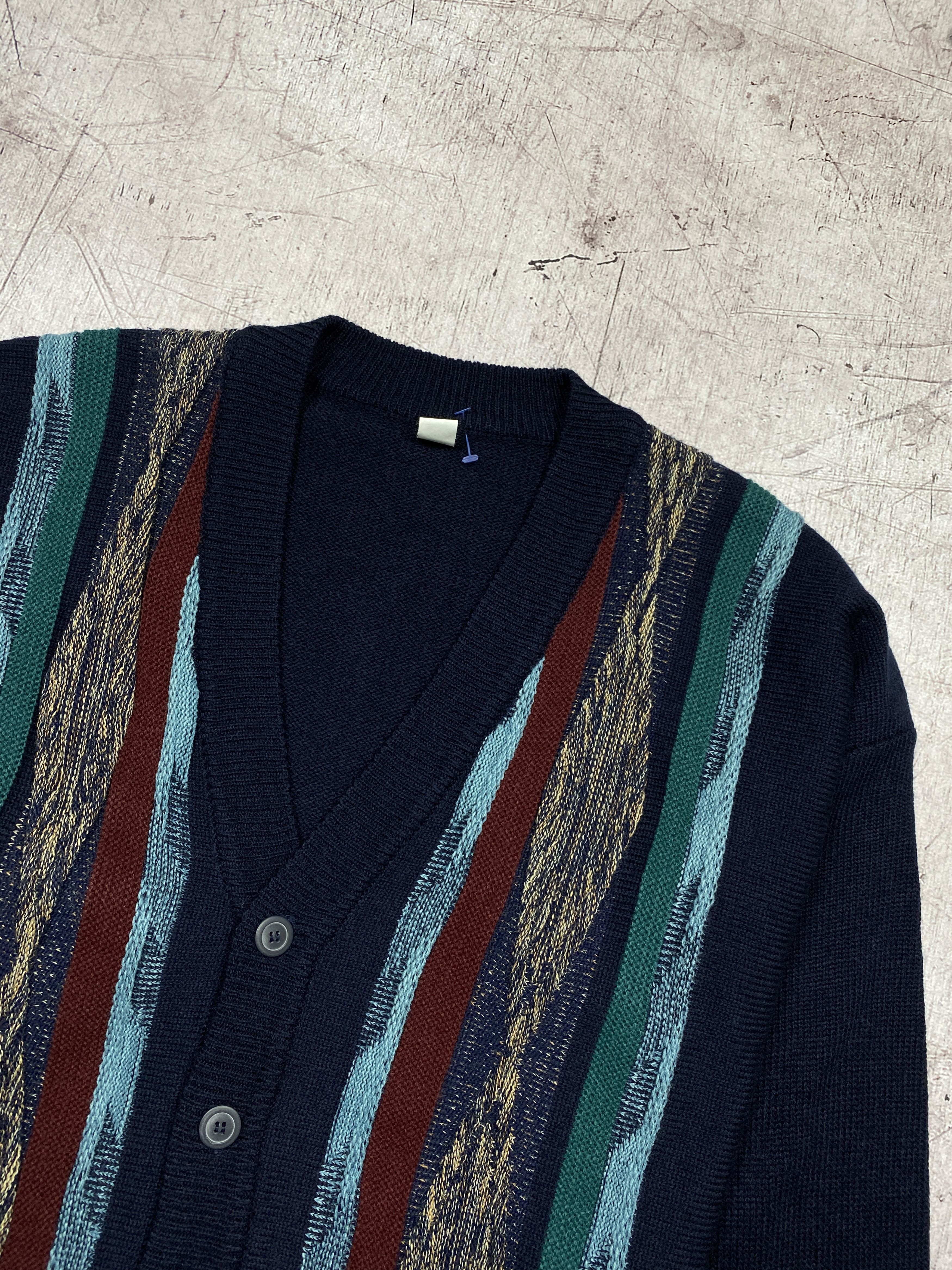 Vintage Vintage 90s Cardigan Coogi Style Textured Biggie Sweater Size US XL / EU 56 / 4 - 2 Thumbnail
