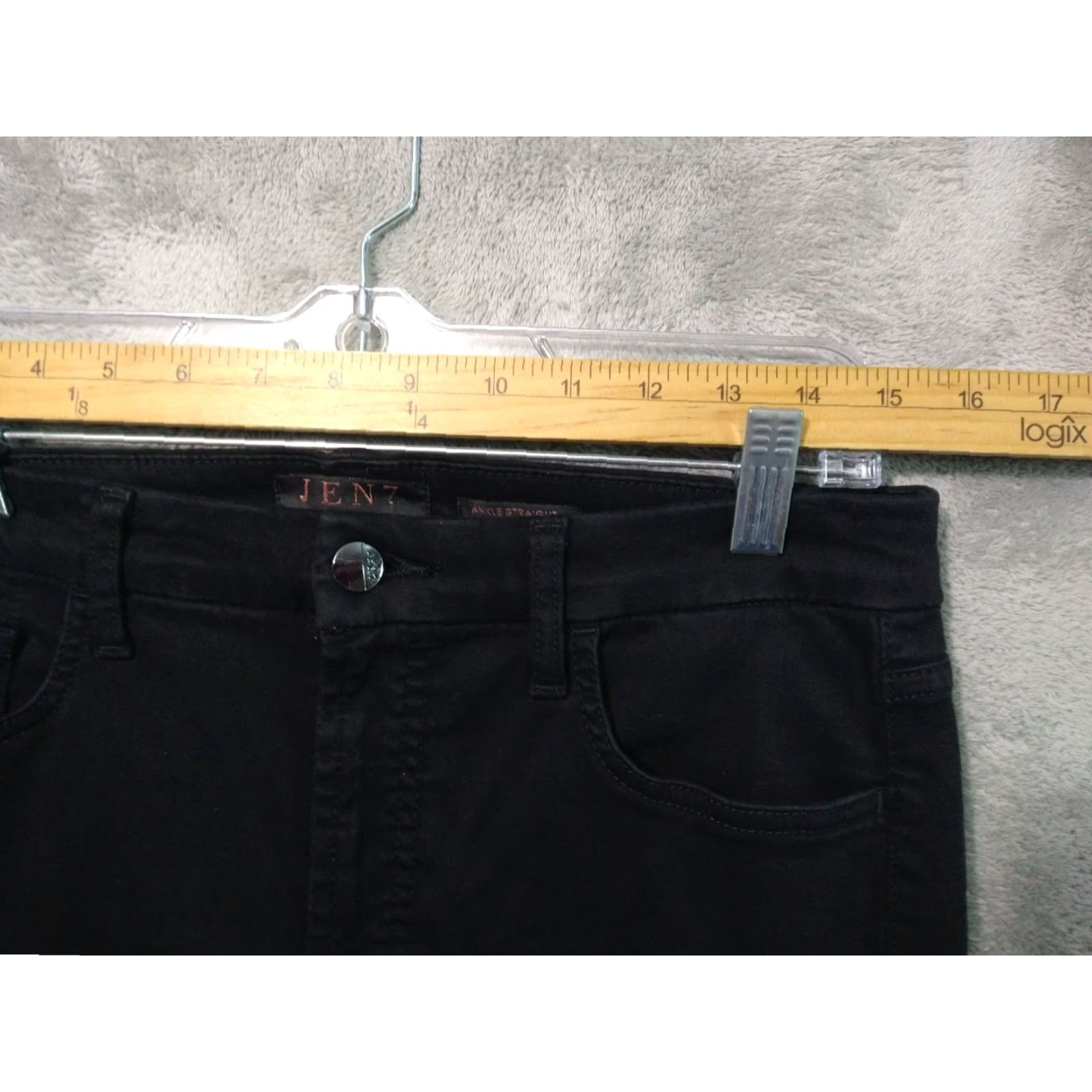 7 For All Mankind 7 For All Mankind Jeans Womens 10 Black Denim Ankle Straight Mid Rise Stretch Size 32" / US 10 / IT 46 - 3 Thumbnail