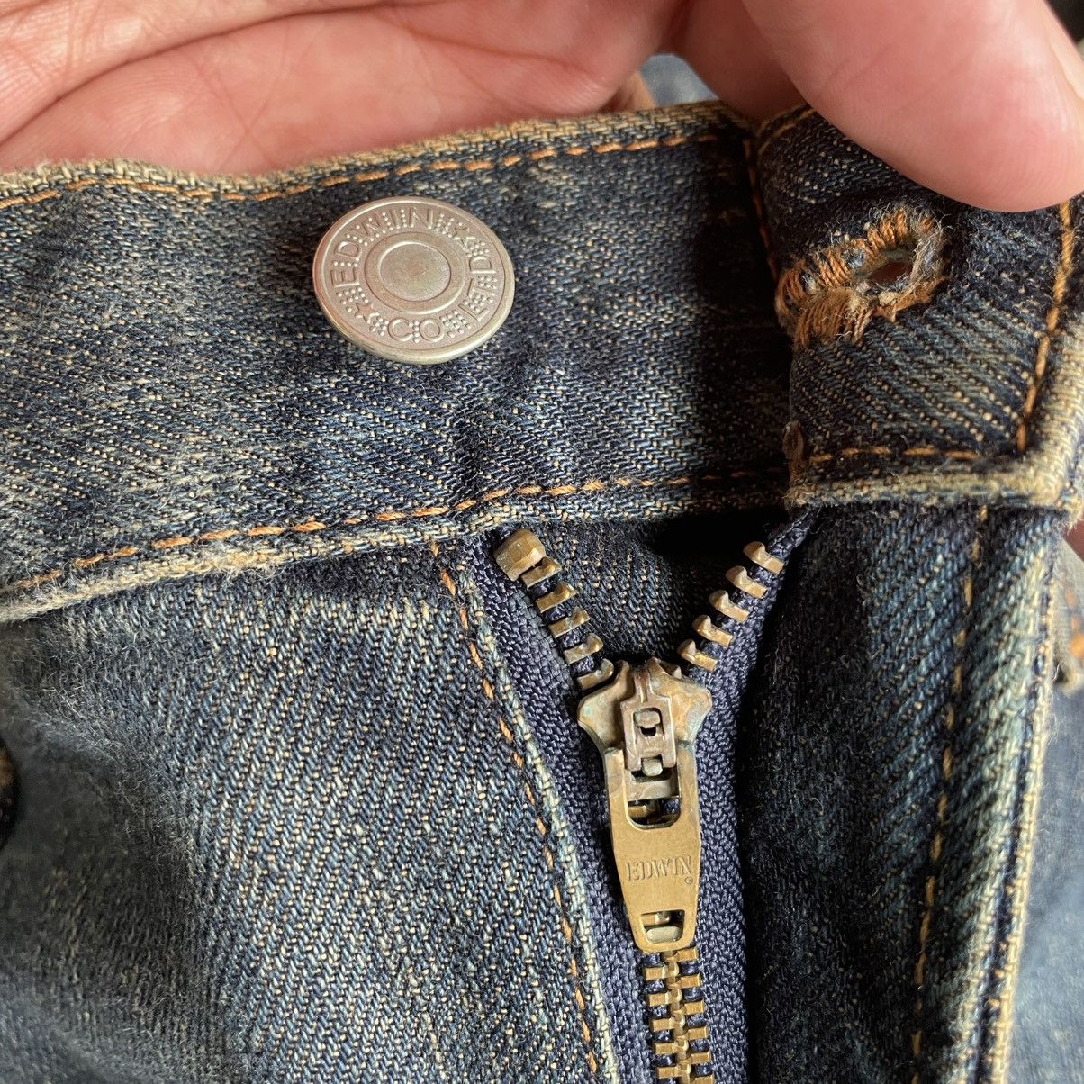 Edwin 🔥Vintage Edwin E535 Stoned Washed Distress Denim Jeans Size US 37 - 10 Thumbnail