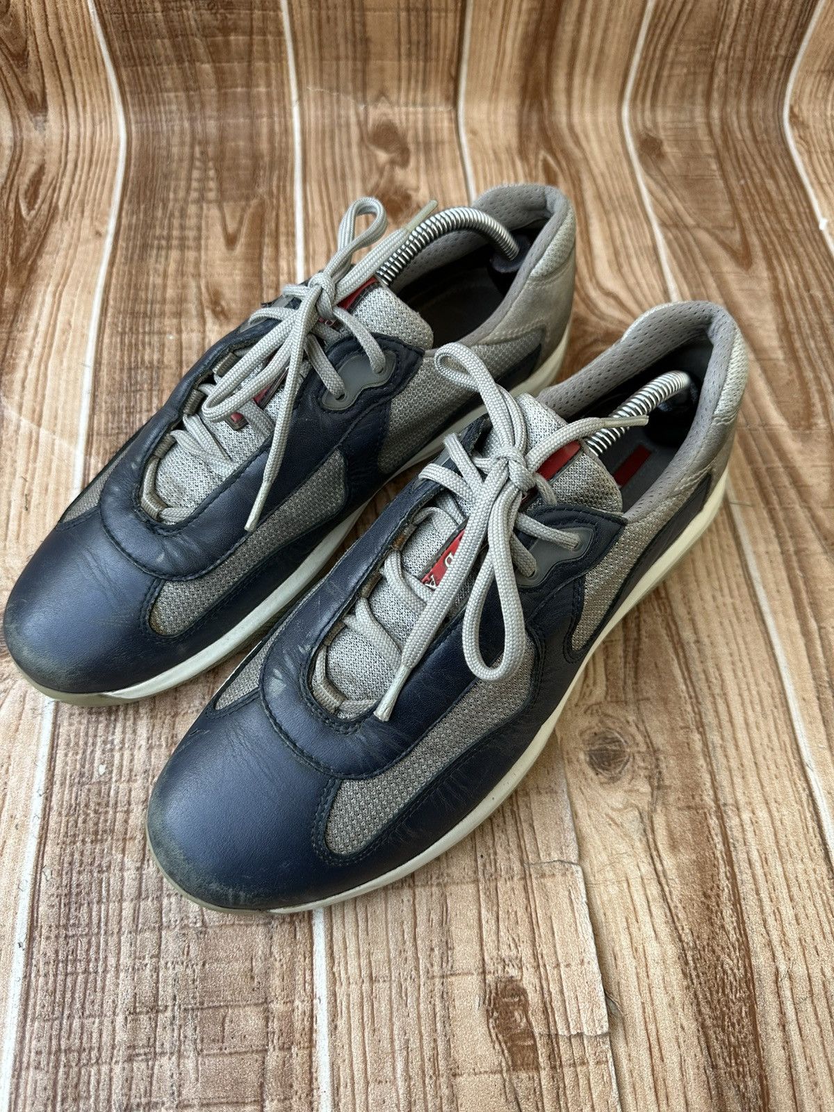 Prada Prada Americas Cup Blue Leather Low Tops Size US 8.5 / EU 41-42 - 5 Thumbnail