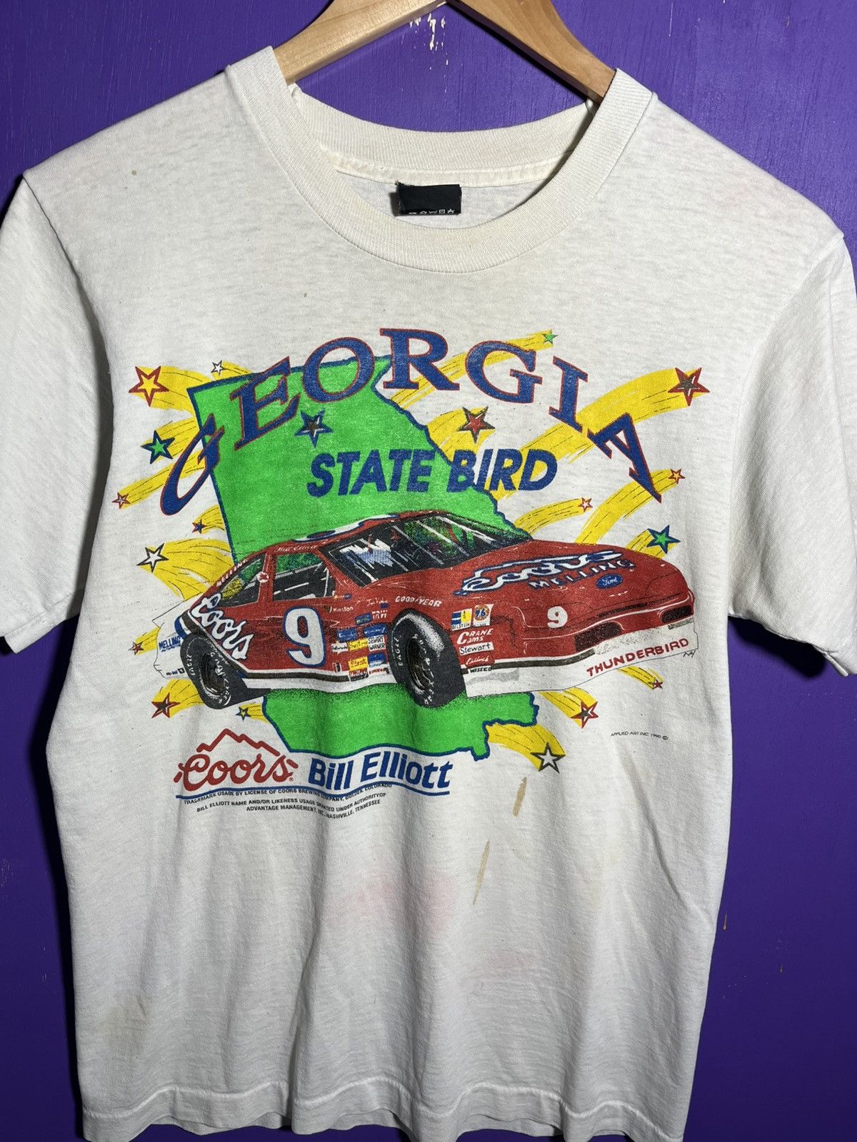 NASCAR × Vintage Vintage 1990 Bill Elliot Georgia state bird racing tee Size US M / EU 48-50 / 2 - 3 Thumbnail