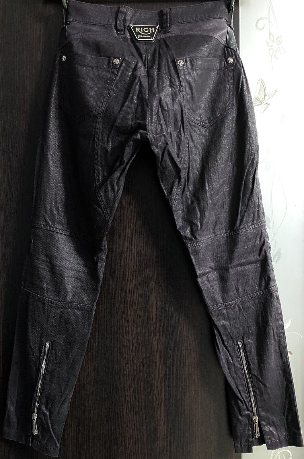 John Richmond Richmond Denim Graphite Multizip Biker Vintage Pants Trouser Size 28" / US 6 / IT 42 - 4 Thumbnail