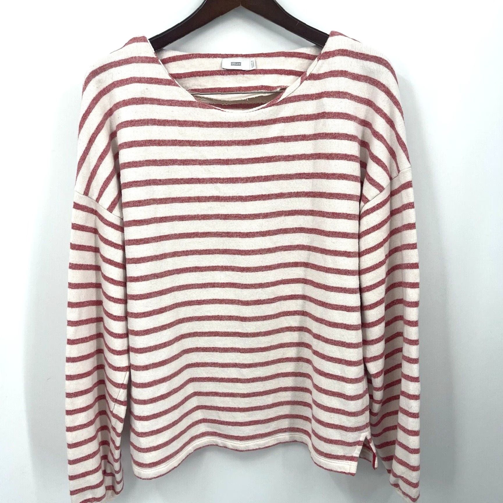 CLOSED Closed Sweater Women Large Ivory Striped Long Sleeve Pullover Casual Classic Womens Size L / US 10 / IT 46 - 4 Thumbnail