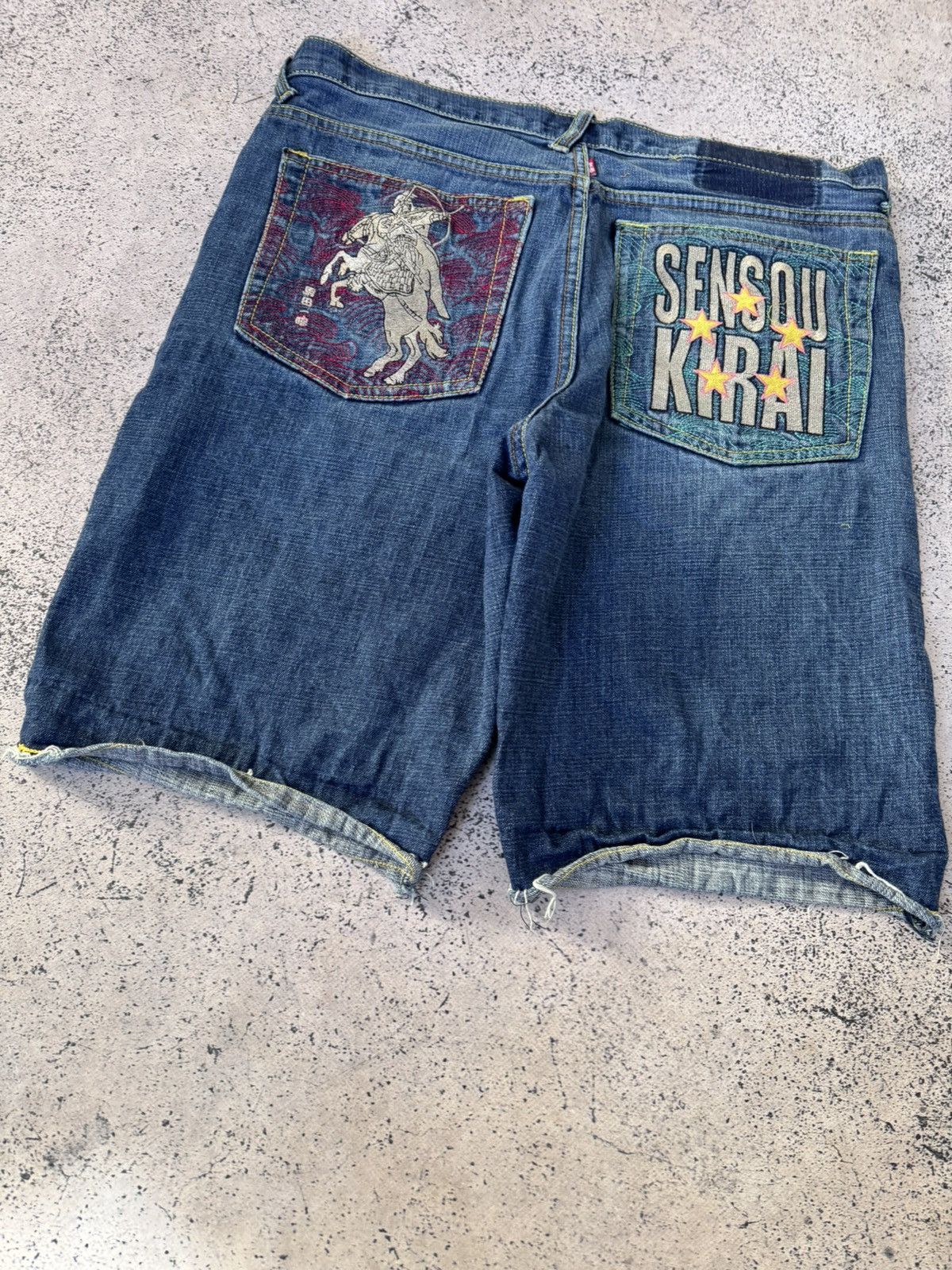 Japanese Brand Red Monkey Company SENSOUKIRAI size 36 baggy blueshort jeans Size US 36 / EU 52 - 3 Thumbnail
