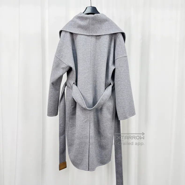 Loewe Loewe Gray Leather Patch Cashmere Overcoat Size 4XL / US 24-26 - 2 Thumbnail