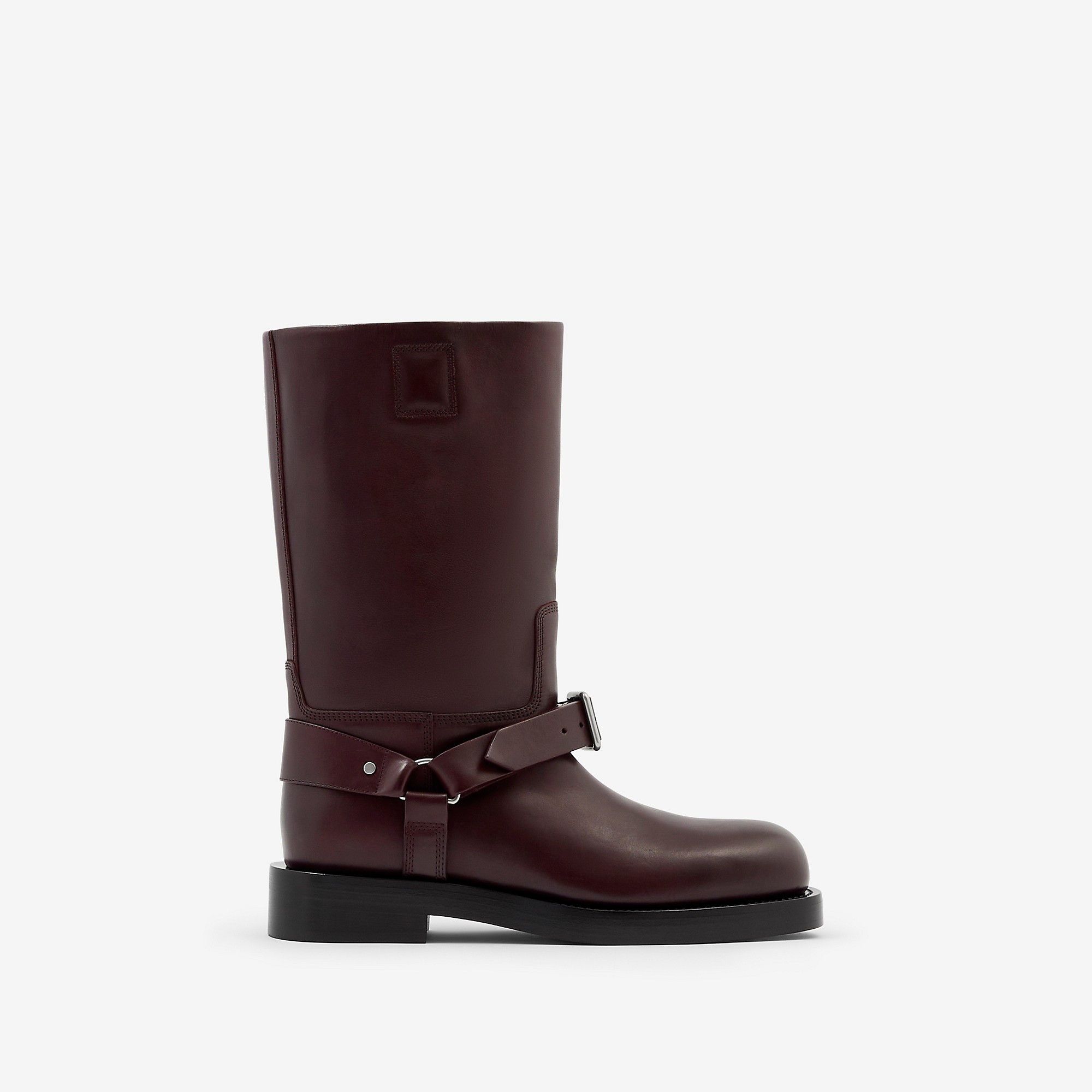 o1w1db10125 Leather Saddle Low Boots in Burgundy