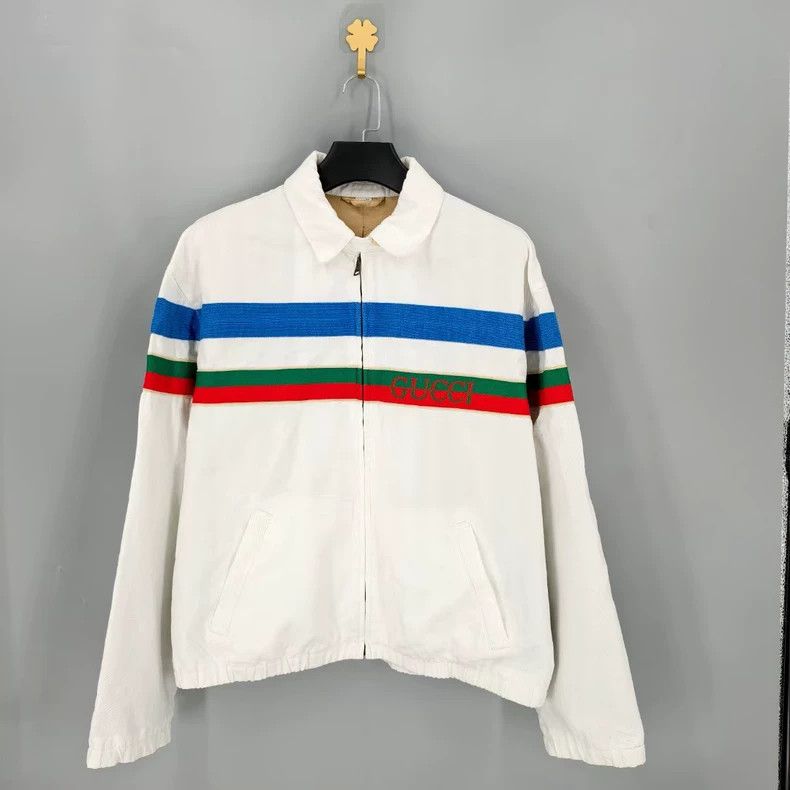 Gucci Gucci Letter striped zipper casual jacket Size US M / EU 48-50 / 2 - 1 Thumbnail