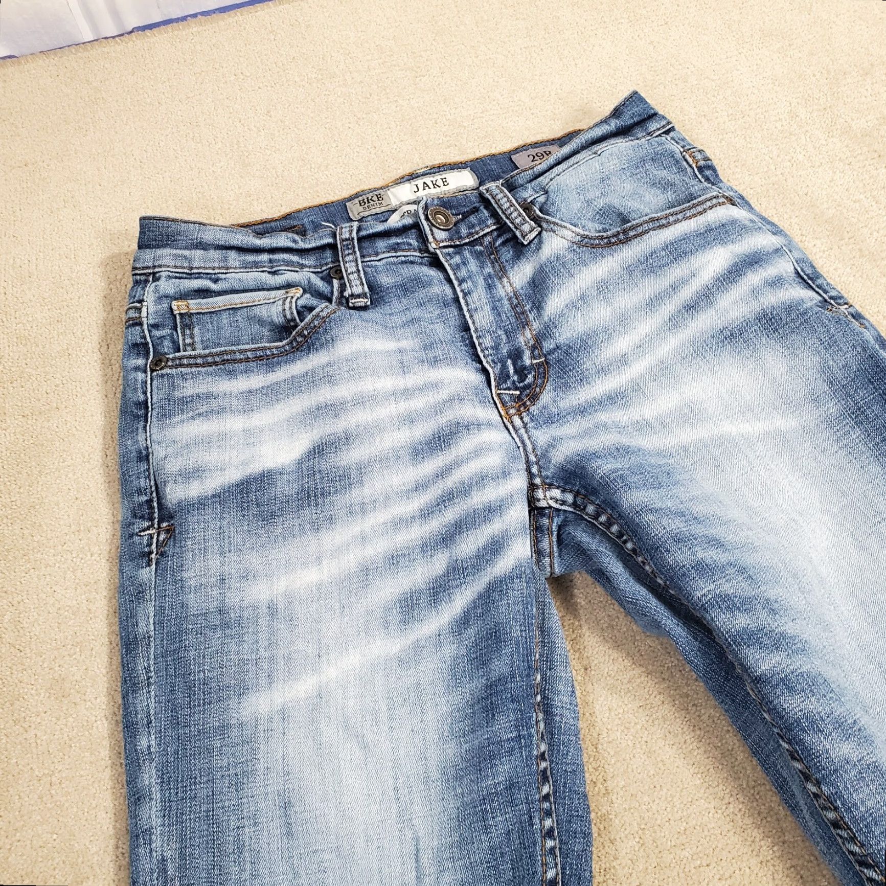 Vintage BKE Jeans Mens 29 Blue Straight Leg Buckle Denim Medium Wash Regular Inseam 31 Size US 29 - 2 Thumbnail