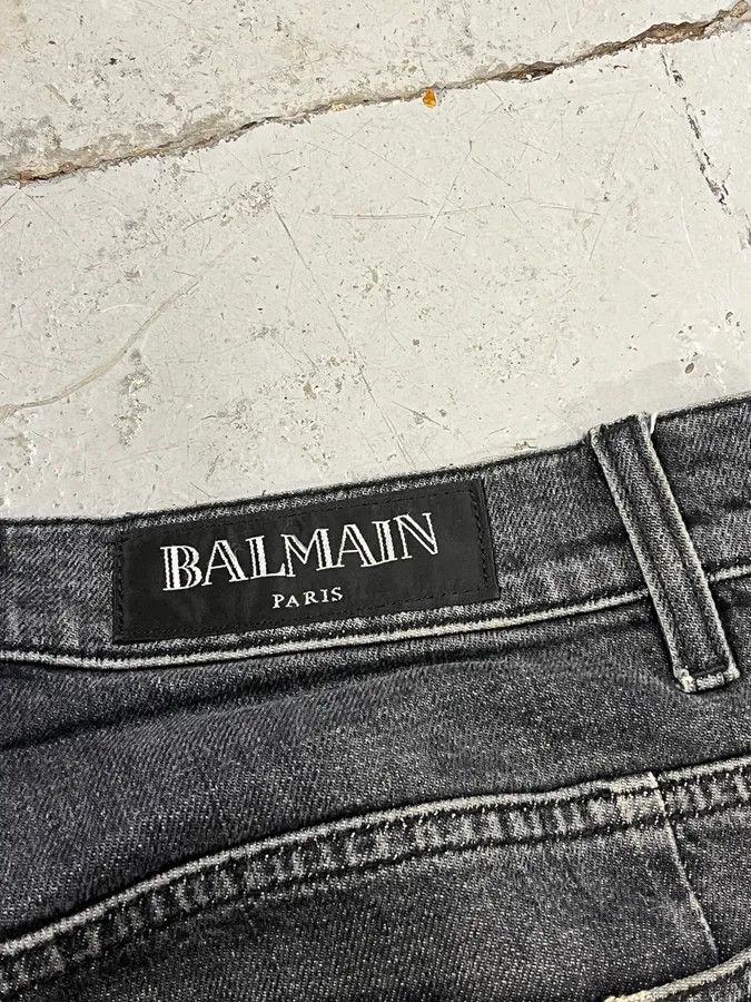 Balmain 2000s Balmain Black Faded Slim Denim Jeans Size US 31 - 9 Thumbnail