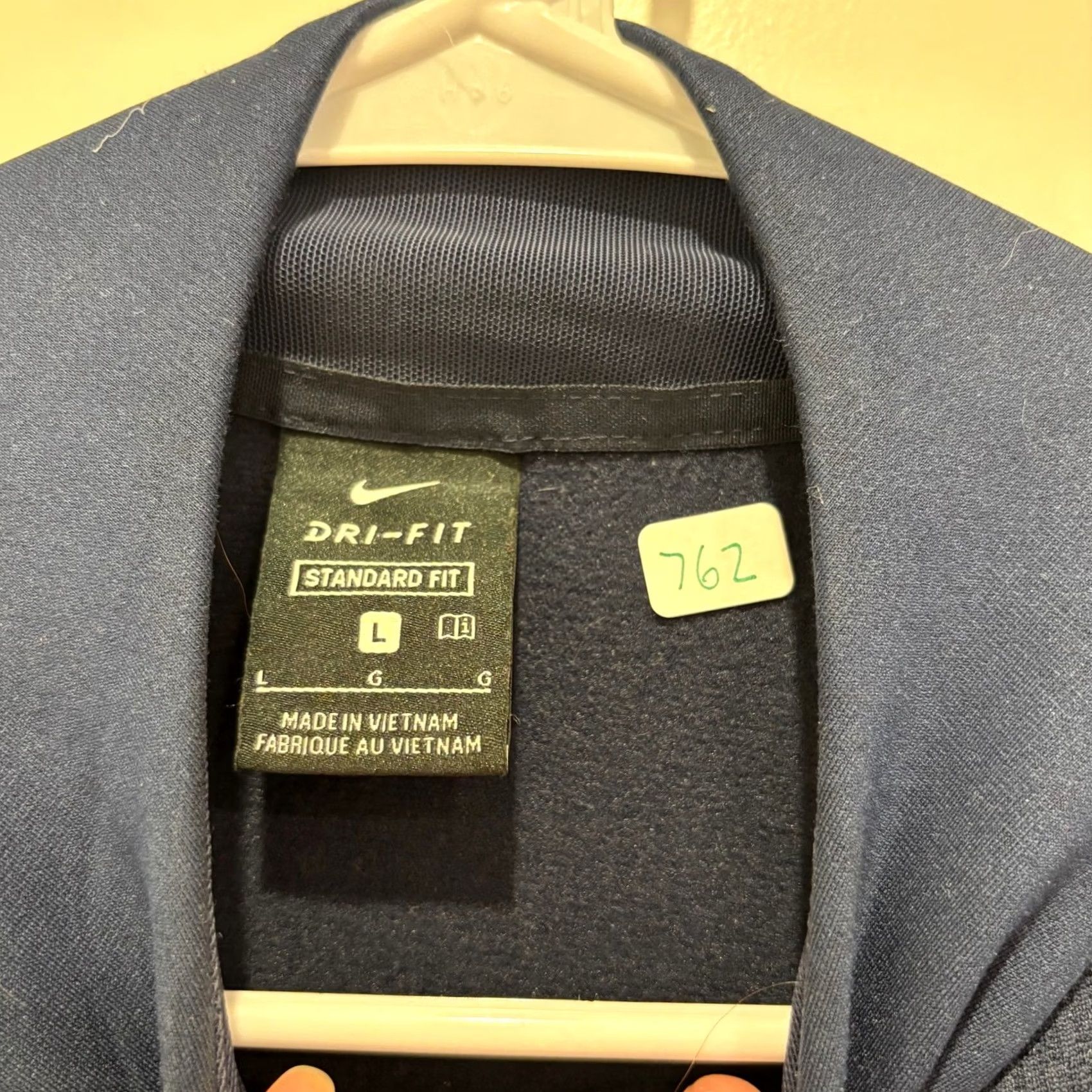 Nike Nike Dri-FIT Mens Large Navy Blue Quarter Zip Pullover Training Top Mock Neck Size US L / EU 52-54 / 3 - 3 Thumbnail