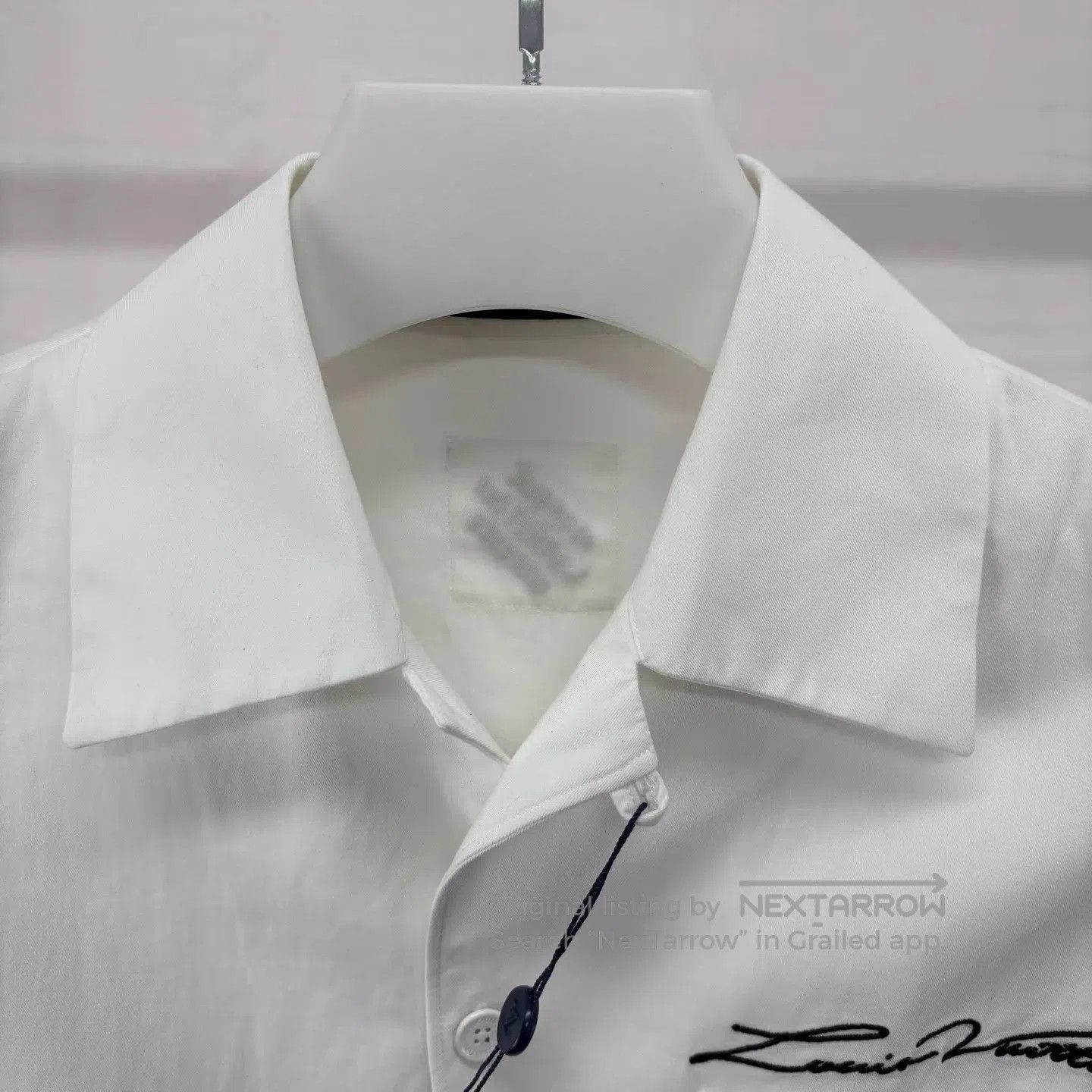 Louis Vuitton White Short-Sleeve Shirt with Floral Embroidery. Size US M / EU 48-50 / 2 - 5 Thumbnail