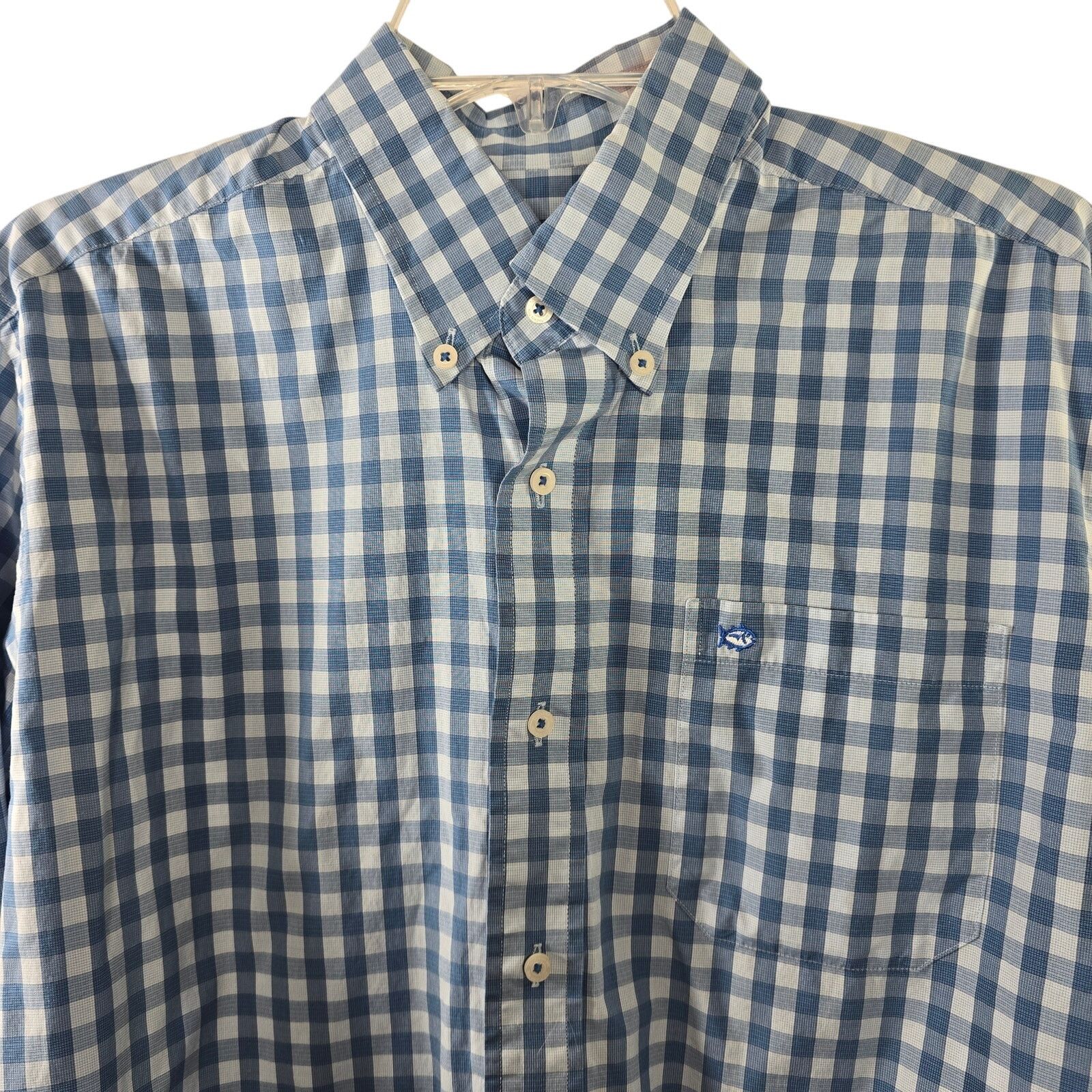 Southern Tide Southern Tide Classic Fit Blue White Check Button-up Shirt Size US M / EU 48-50 / 2 - 2 Thumbnail