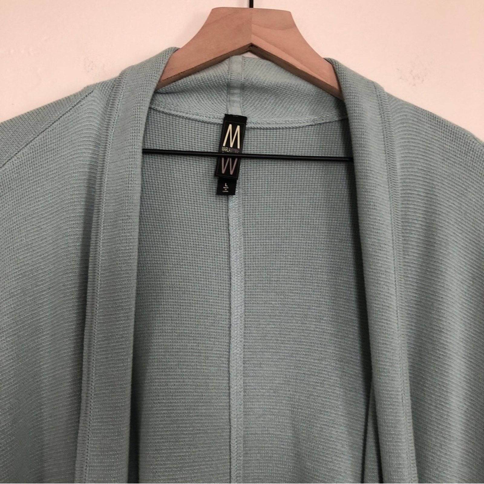Other MarlaWynne Drama Kimono Knit Seafoam Green Cardigan Sweater Size L / US 10 / IT 46 - 5 Thumbnail