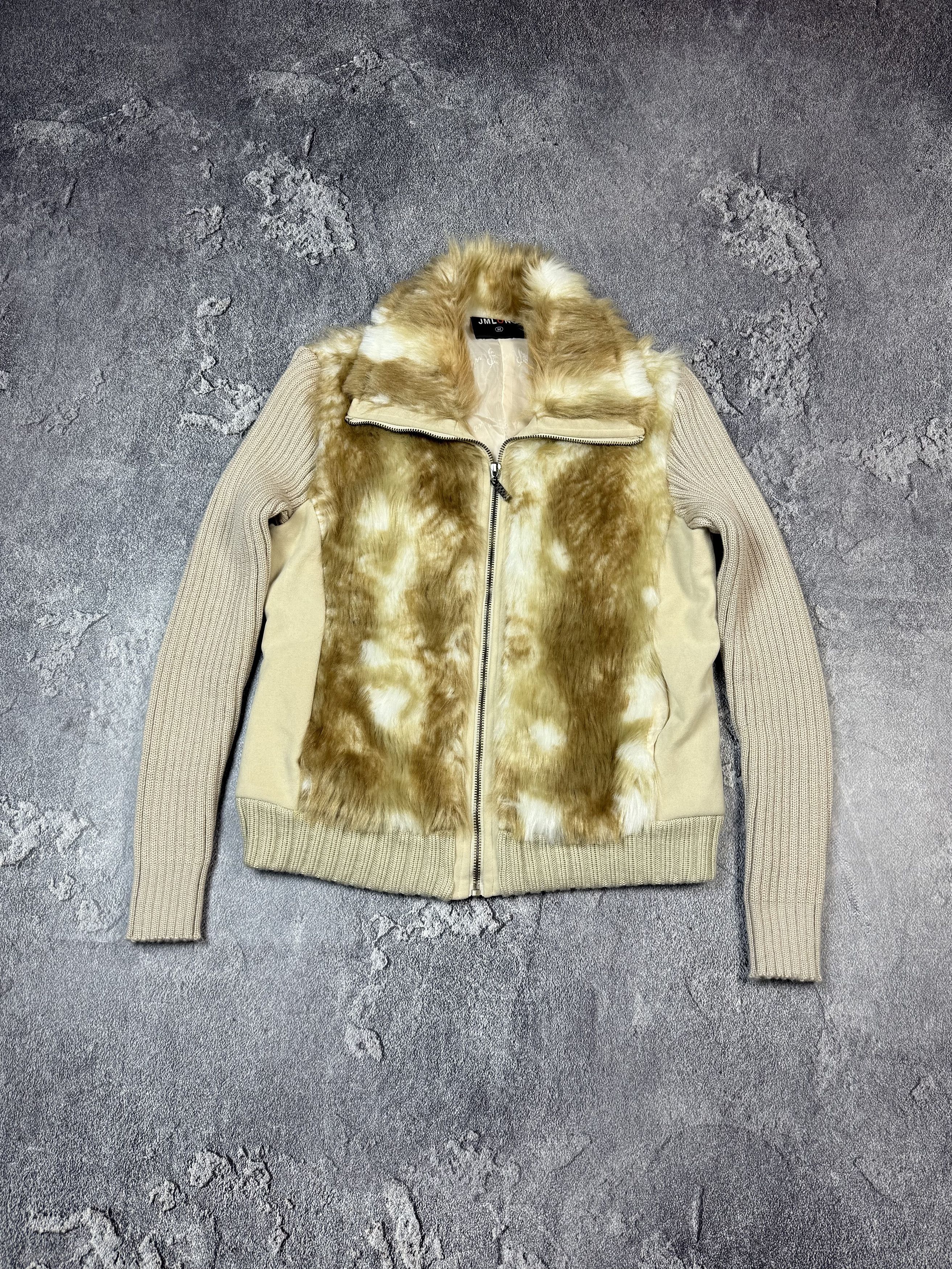If Six Was Nine Y2K 2000s Biege Fur Sweater Sexy Glamour Size M / US 6-8 / IT 42-44 - 2 Thumbnail