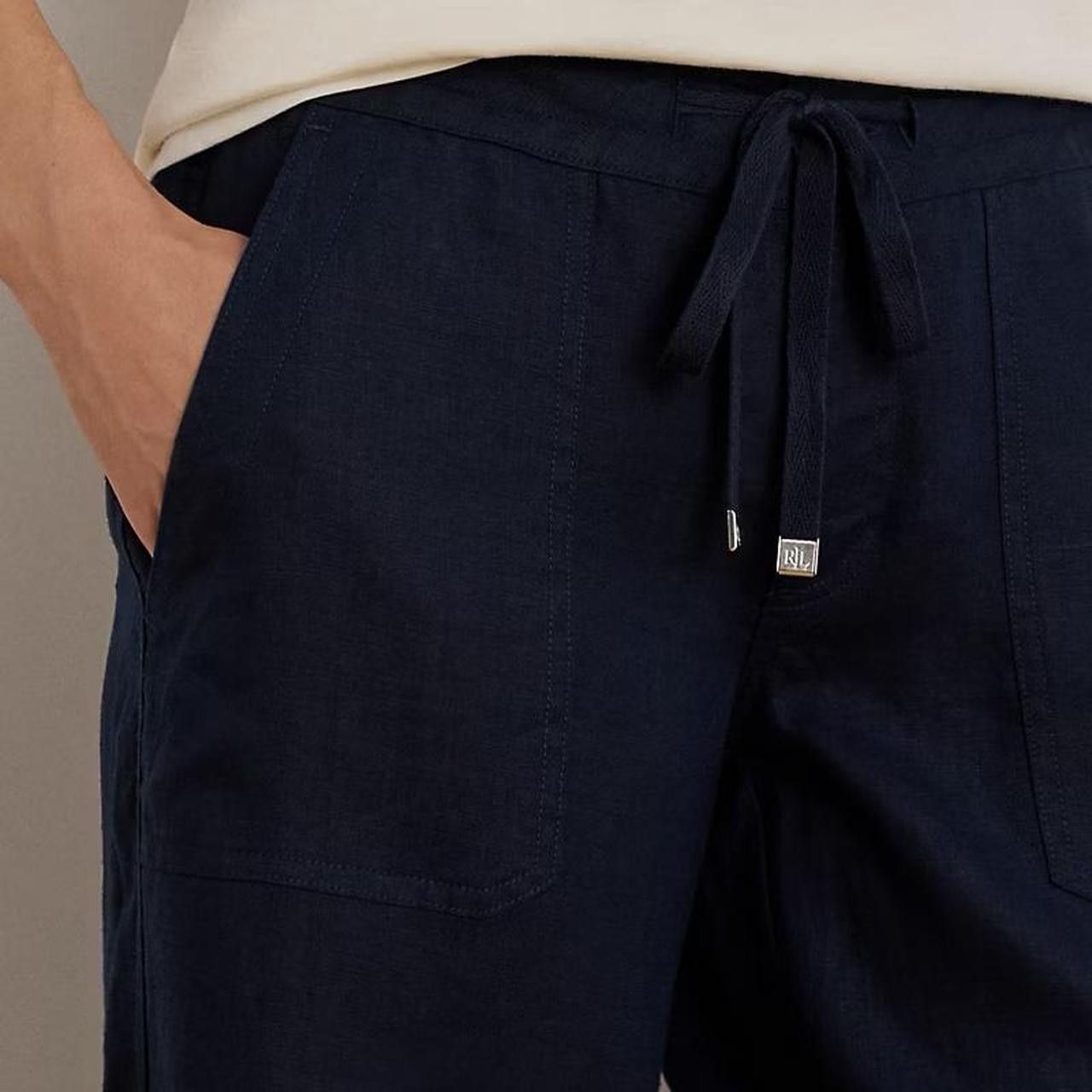 Ralph Lauren Ralph Lauren Navy Linen Wide-Leg Pant Size 16 - NWOT Size 38" / US 16 / IT 52 - 2 Thumbnail