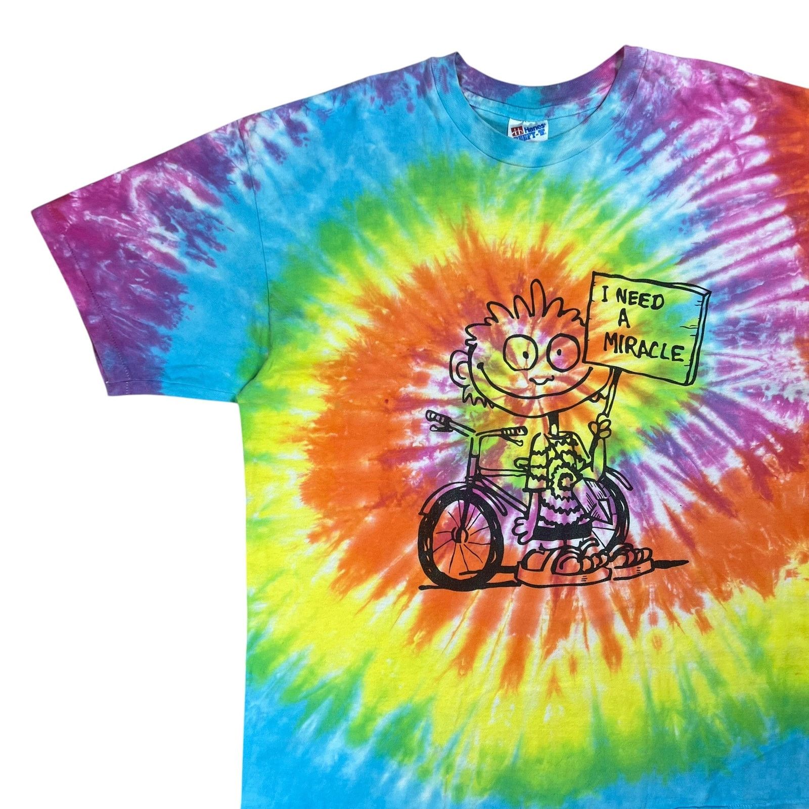 Band Tees × Grateful Dead × Hanes 90s Hanes Grateful Dead I Need A Miracle tie dye band tee Size US XL / EU 56 / 4 - 4 Thumbnail