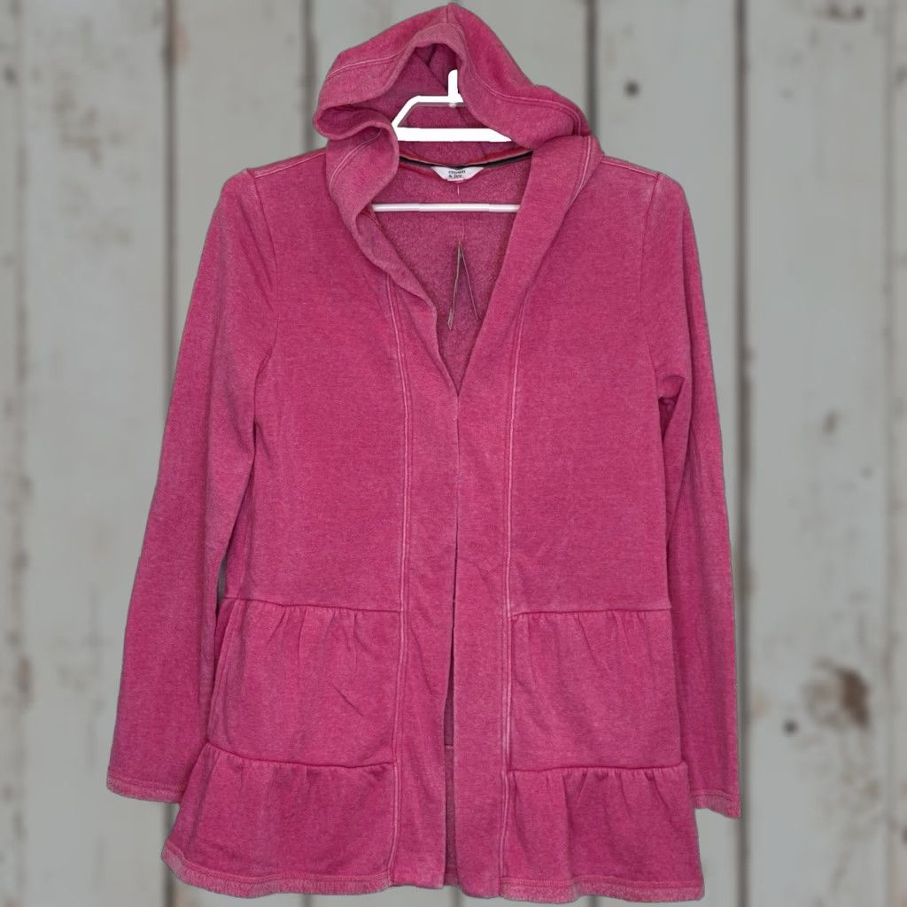 Vintage VINTAGE Crown & Ivy Tiered Trapeze Open Front Hoodie Sweatshirt Cardigan Women Medium Pink NEW Size M / US 6-8 / IT 42-44 - 1 Thumbnail