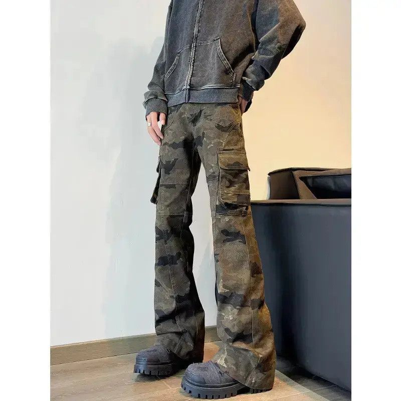 Japanese Brand Retro hip-hop camouflage micro flared jeans Size US 32 / EU 48 - 1 Thumbnail