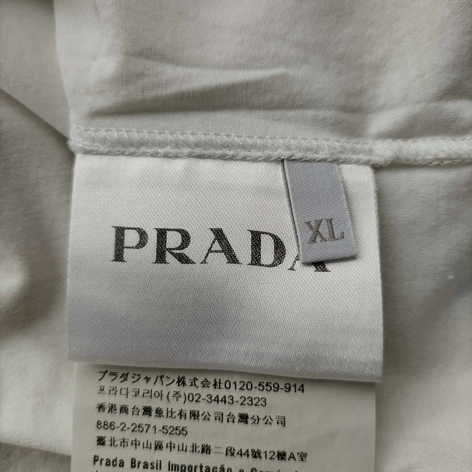 Prada Prada White Limited Logo Tape Short Sleeve Tee XL Rare Size US XL / EU 56 / 4 - 5 Thumbnail