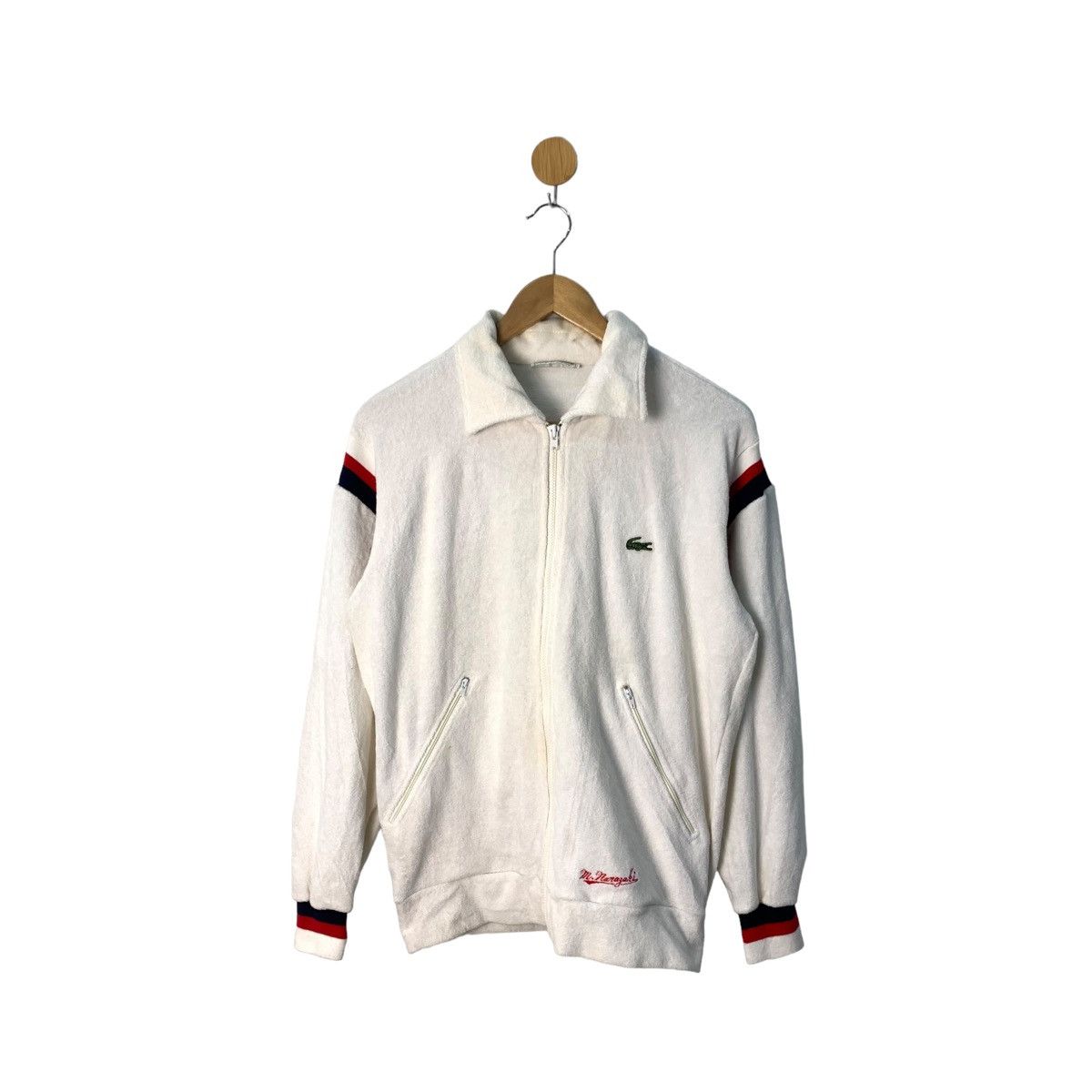 image of Lacoste Fleece Sweater Fullzip Jumper in White, Men's (Size Small)