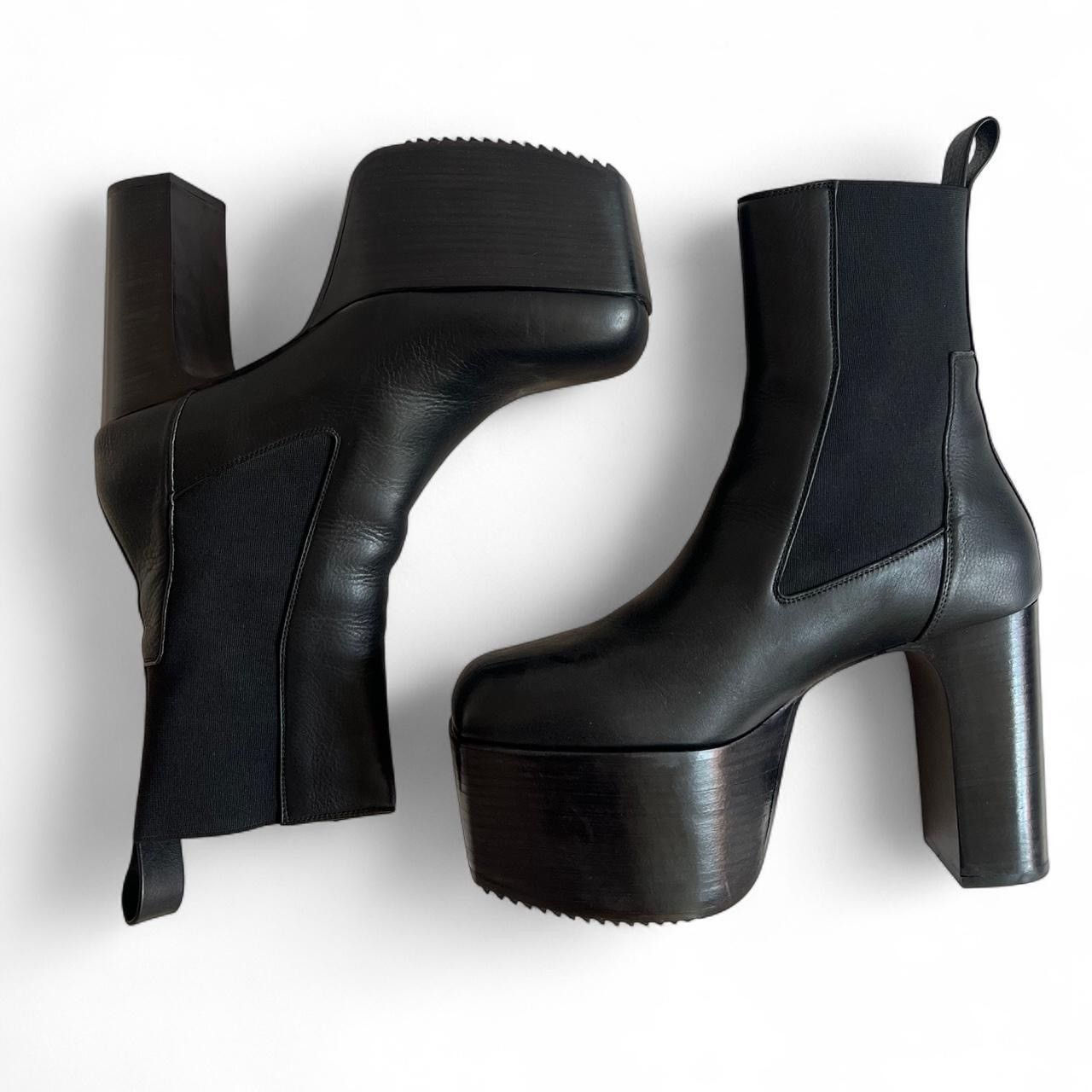 靴 Rick Owens Kiss Boots Rick Owens Kiss Boots Rhinestone Decoration Wood Sole Black