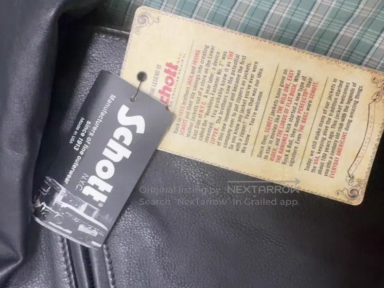 Schott Schott 503 cable-stayed regular cowhide jacket Size US M / EU 48-50 / 2 - 5 Thumbnail