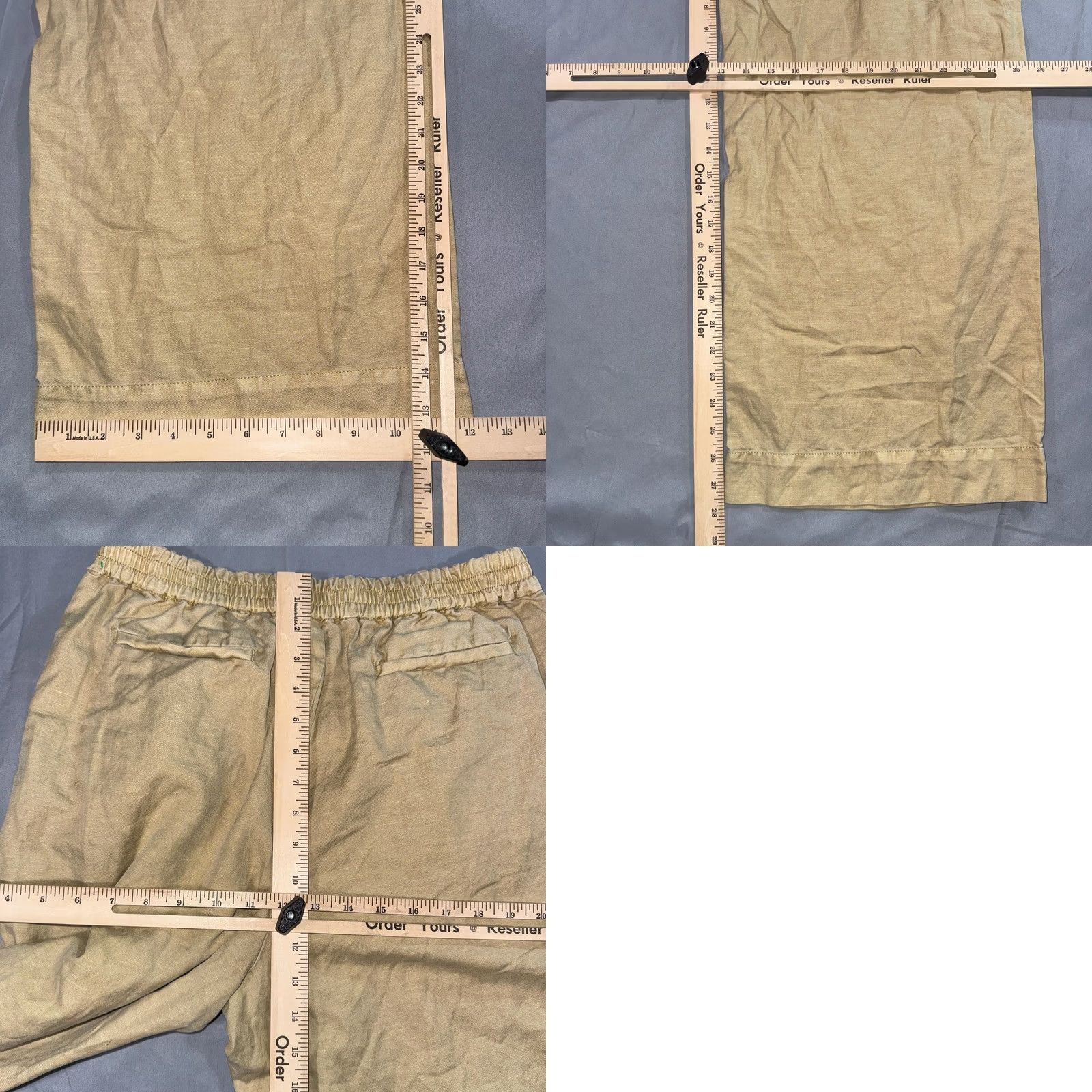 Faherty Faherty Pleated Wide Trouser Pants Women Size 10 Tan Linen Organic Cotton Elasti Size 32" / US 10 / IT 46 - 8 Thumbnail