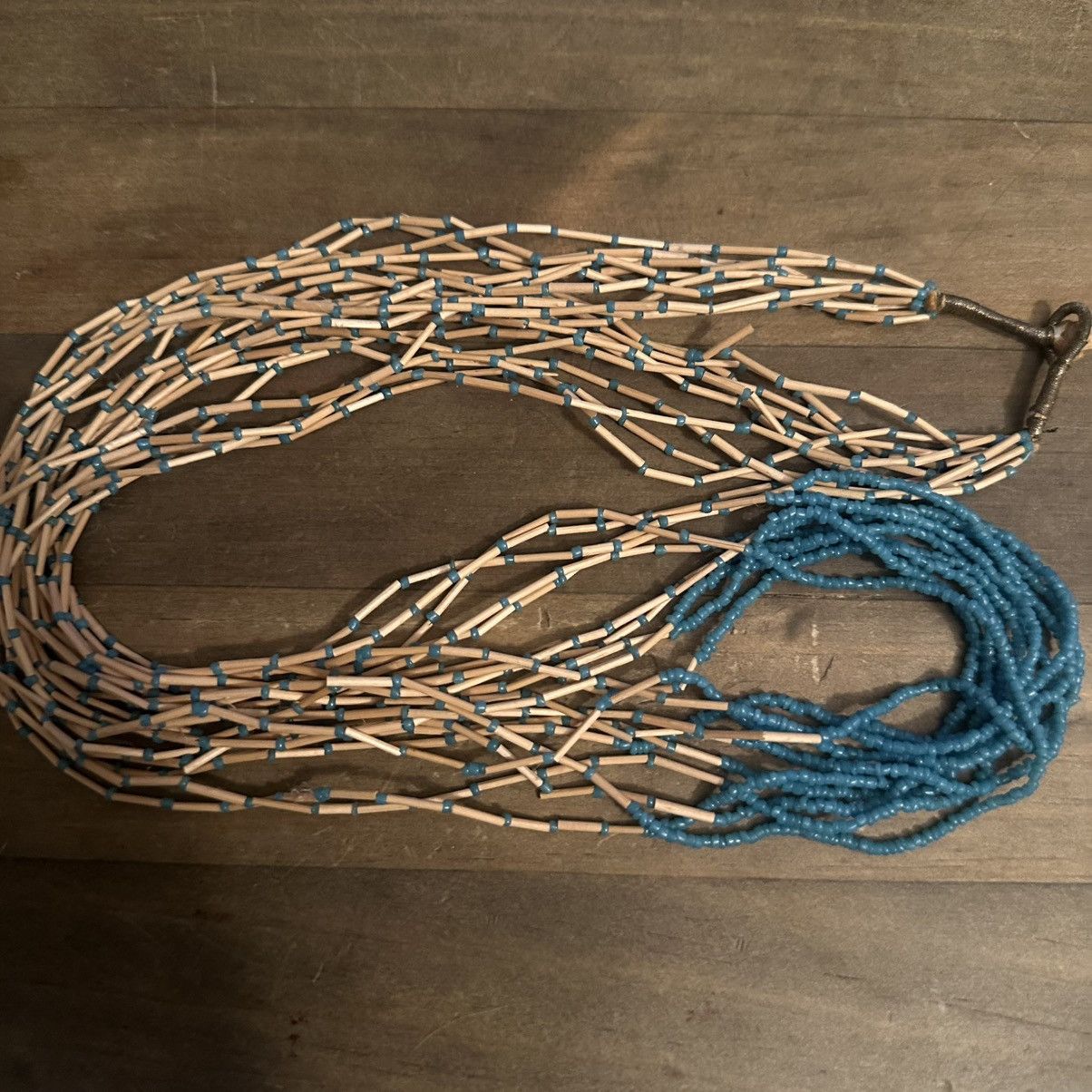 Vintage Vintage multi strand tan and turquoise bead necklace Size ONE SIZE - 2 Thumbnail