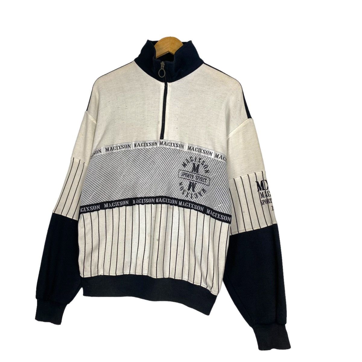 Japanese Brand Magixson Hockey Team Big Logo Halfzip Sweatshirt Size US M / EU 48-50 / 2 - 2 Thumbnail