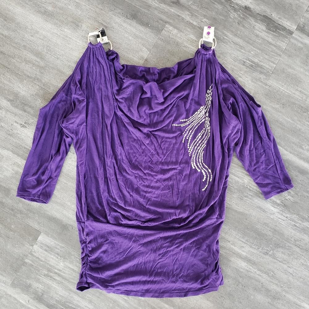 Designer Purple Bling Detailed Vizio Mini Size M / US 6-8 / IT 42-44 - 1 Thumbnail