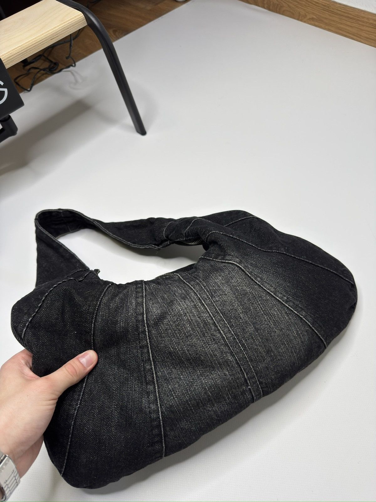 Vintage Vintage avant garde black denim bag if6was9 lgb drip 00s sk8 Size ONE SIZE - 5 Thumbnail
