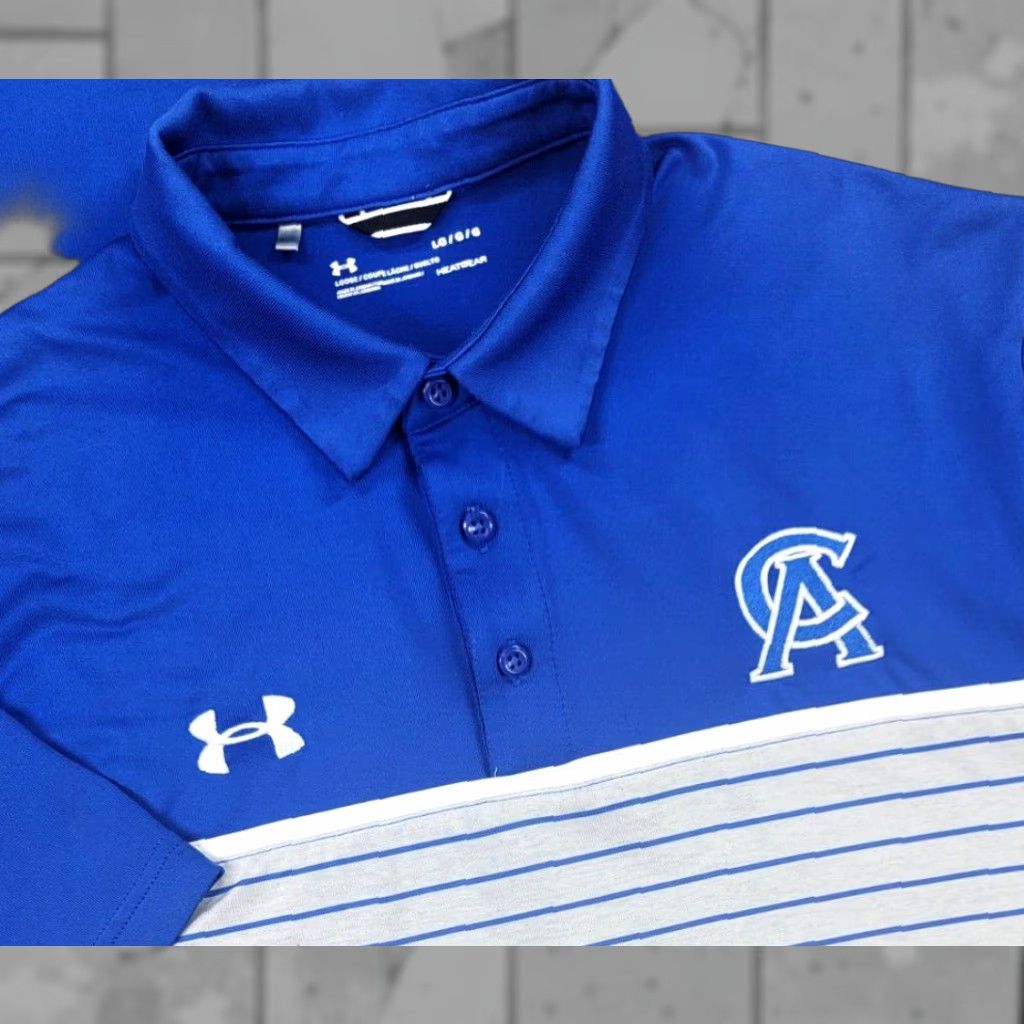 Under Armour Under Armour Mens HeatGear Polo Shirt Short Sleeve Blue Gray Colorblock L Regular Mens Polo Shirt Size US L / EU 52-54 / 3 - 1 Thumbnail