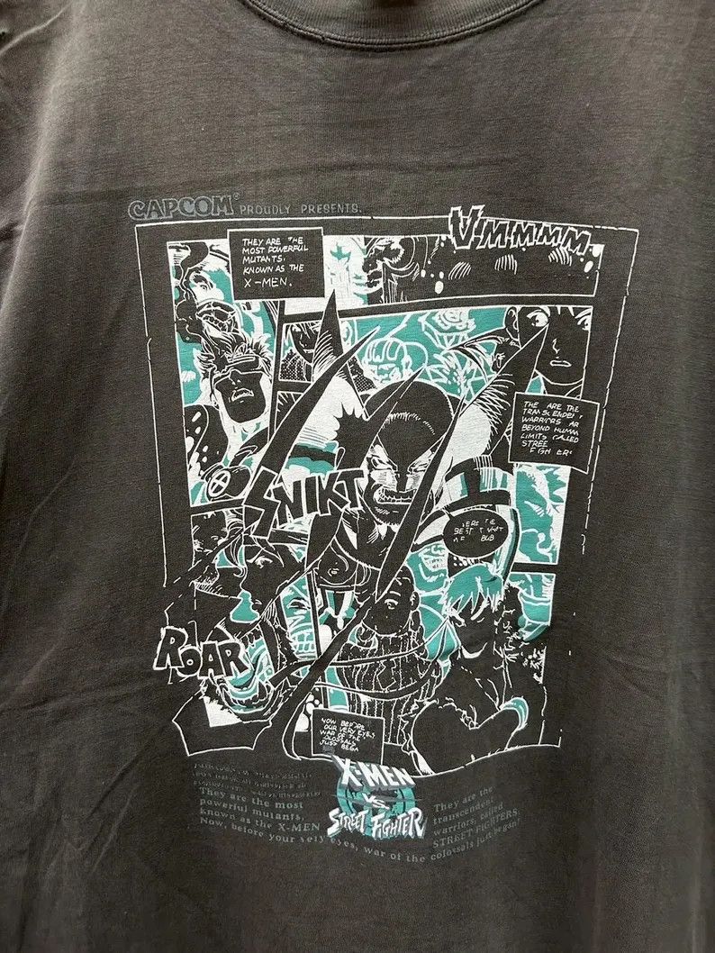 Vintage Vintage 1996 X-Men VS Street Fighter tshirt size L Size US L / EU 52-54 / 3 - 4 Thumbnail