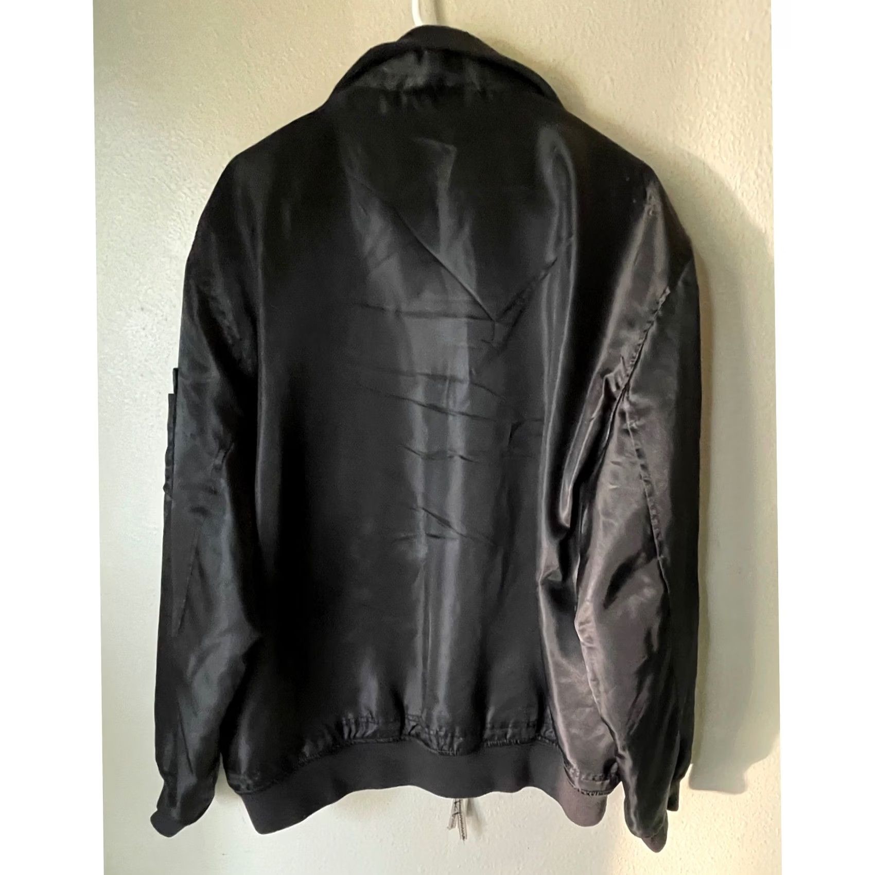Vintage Raw Blue Mens XL Bomber Jacket Military Pilot Style Black Full Zip Size US XL / EU 56 / 4 - 2 Thumbnail