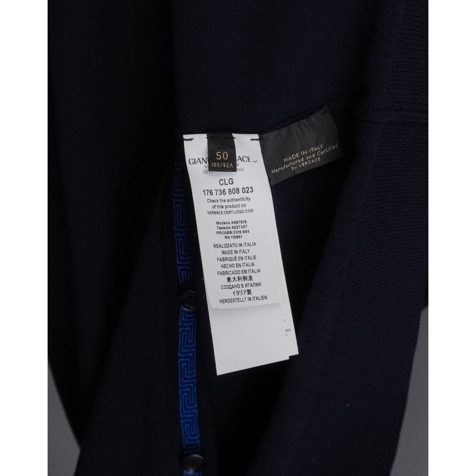 Versace Gianni versace medusa greca blue print cardigan sweater Size US M / EU 48-50 / 2 - 10 Thumbnail