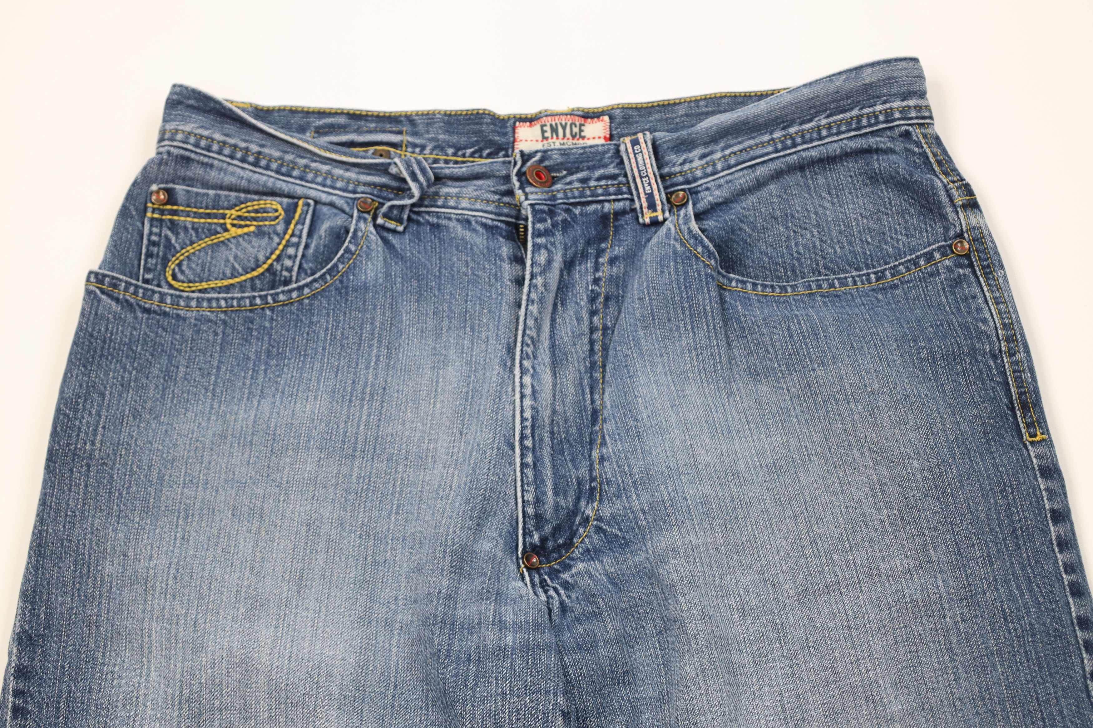Enyce Vintage 90s Y2K Enyce Fit Wide Leg Denim Jeans Blue Cotton Size US 34 / EU 50 - 2 Thumbnail