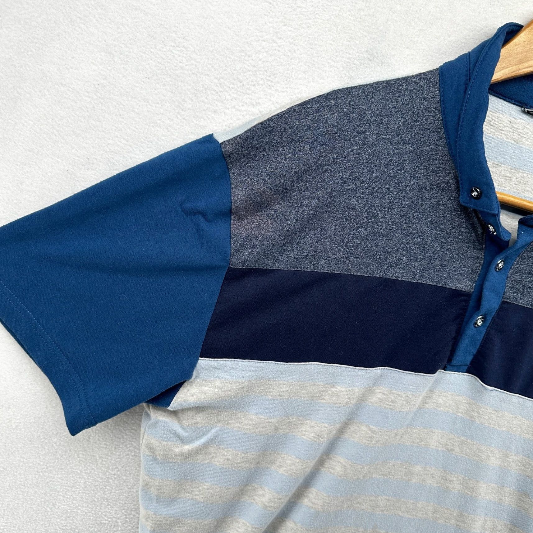 Ralph Lauren Ralph Lauren Polo Shirt Blue Striped Men's Medium Short Sleeve Collared Size US M / EU 48-50 / 2 - 7 Thumbnail