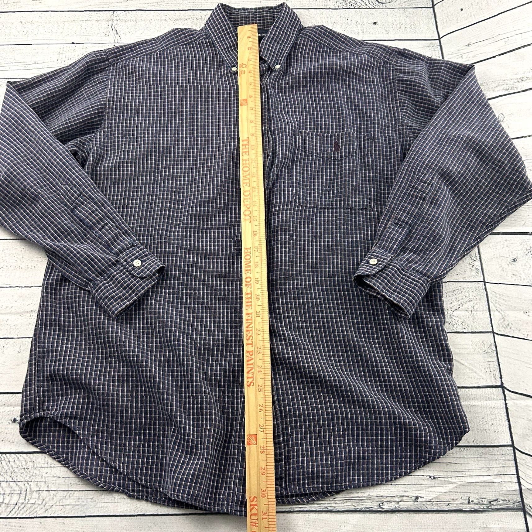 Polo Ralph Lauren Polo Ralph Lauren Blaire Long Sleeve Plaid Button-Up Shirt Men's Large Blue Size US L / EU 52-54 / 3 - 5 Thumbnail